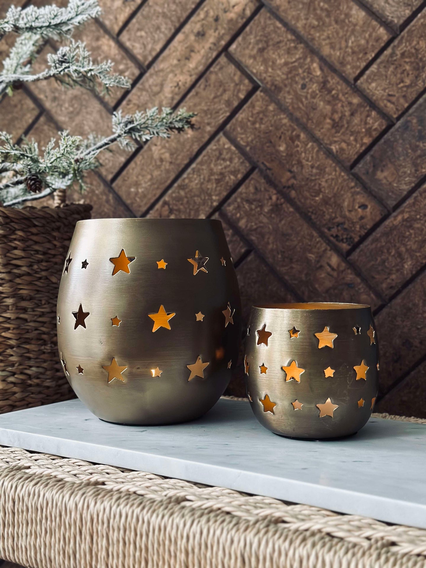 Ljusstake med stjärnor - Medium