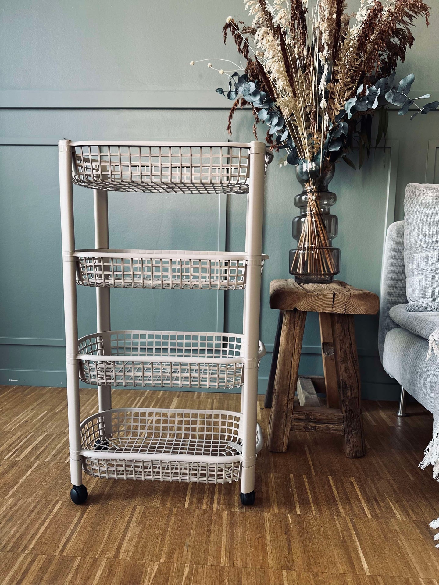 Rullvagn med 4 korgar - Beige