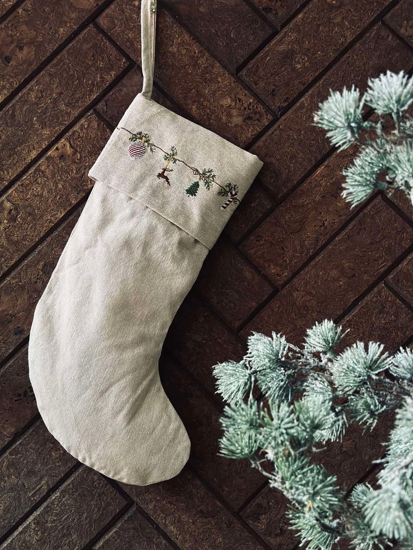 Julstrumpa med broderi