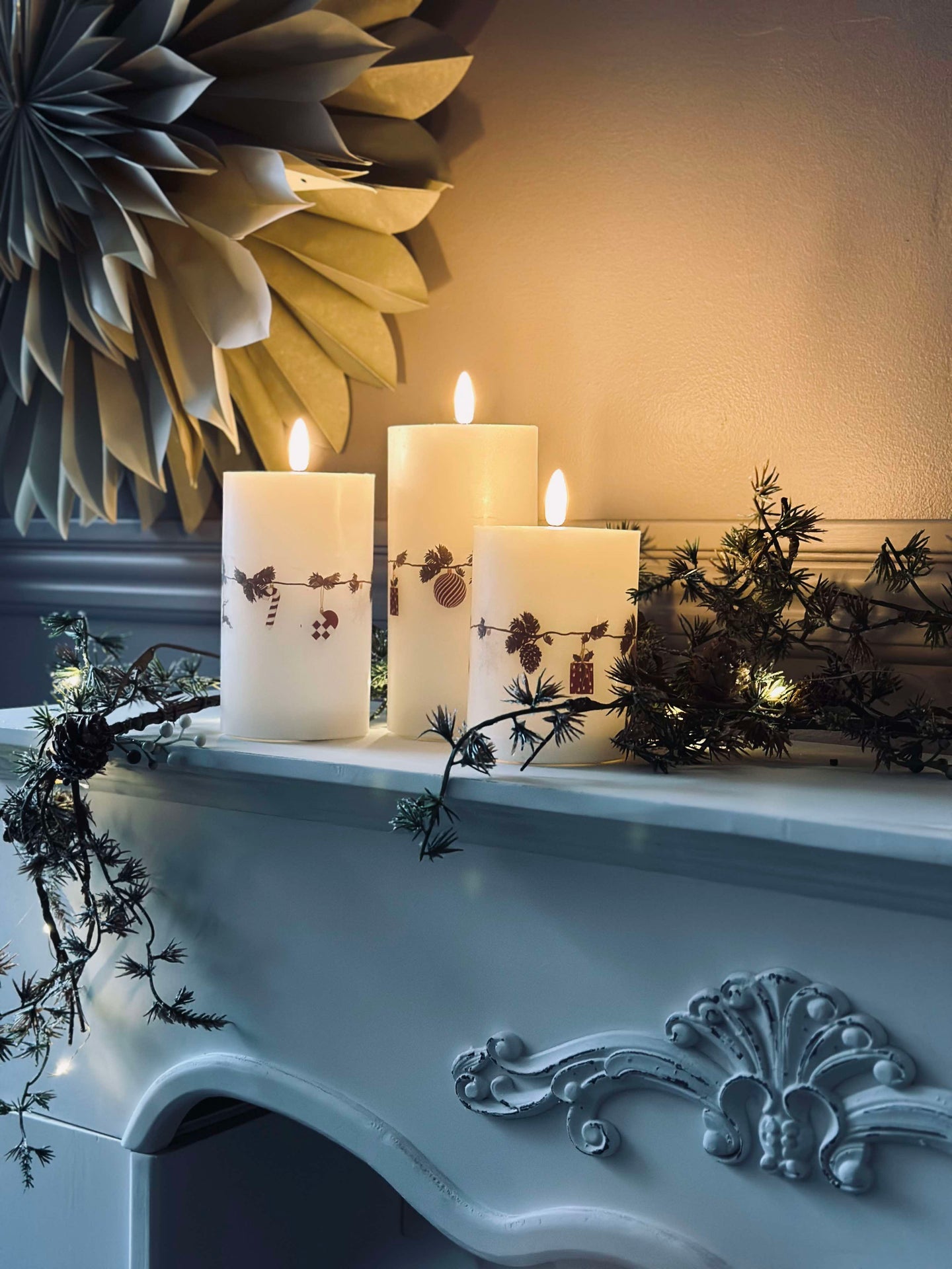 LED-blockljus Jul - Set om 3 st