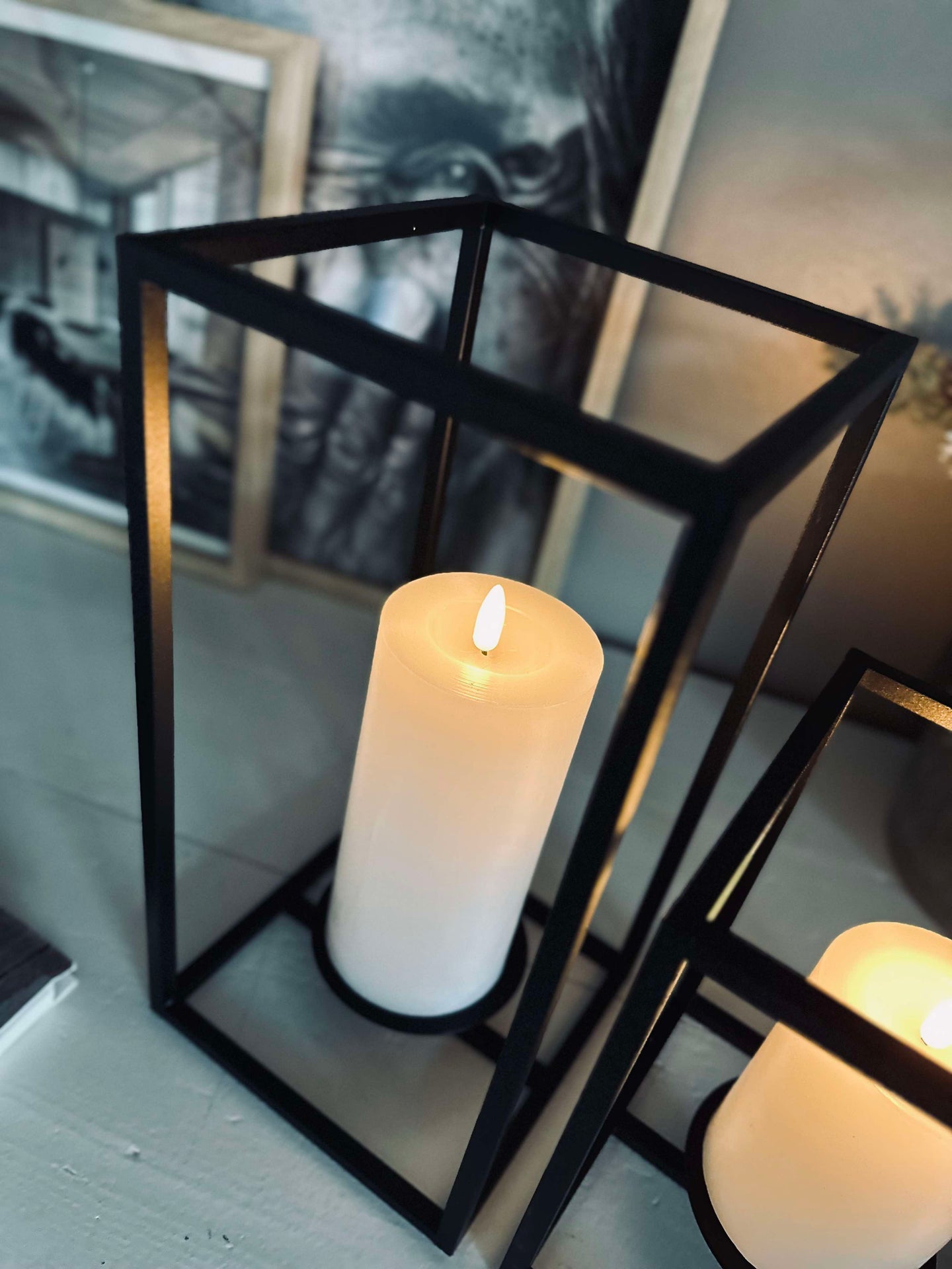 VIAMAJA Cube för blockljus - Set med 2 ljusstakar - Svart