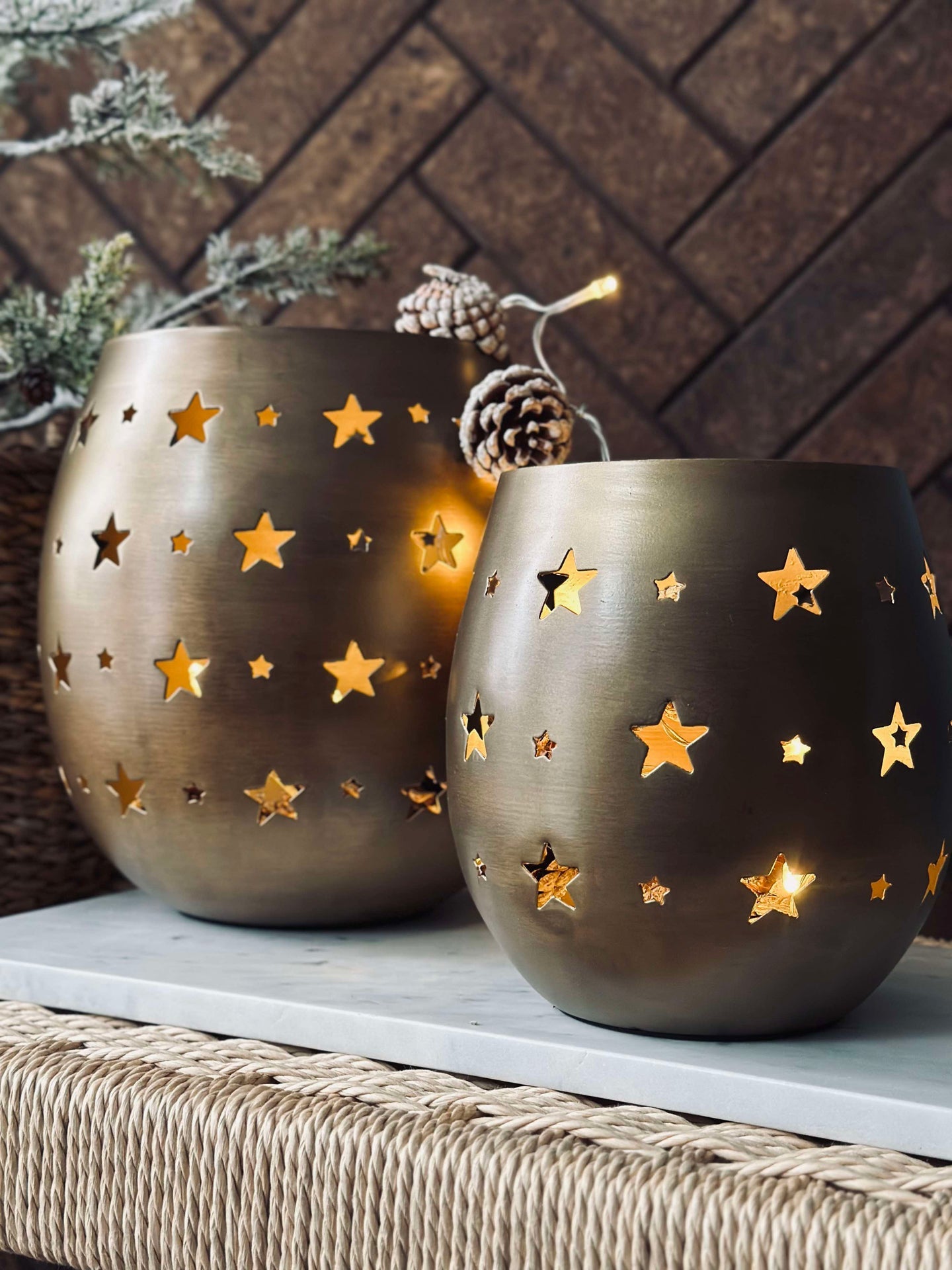 Ljusstake med stjärnor - Medium