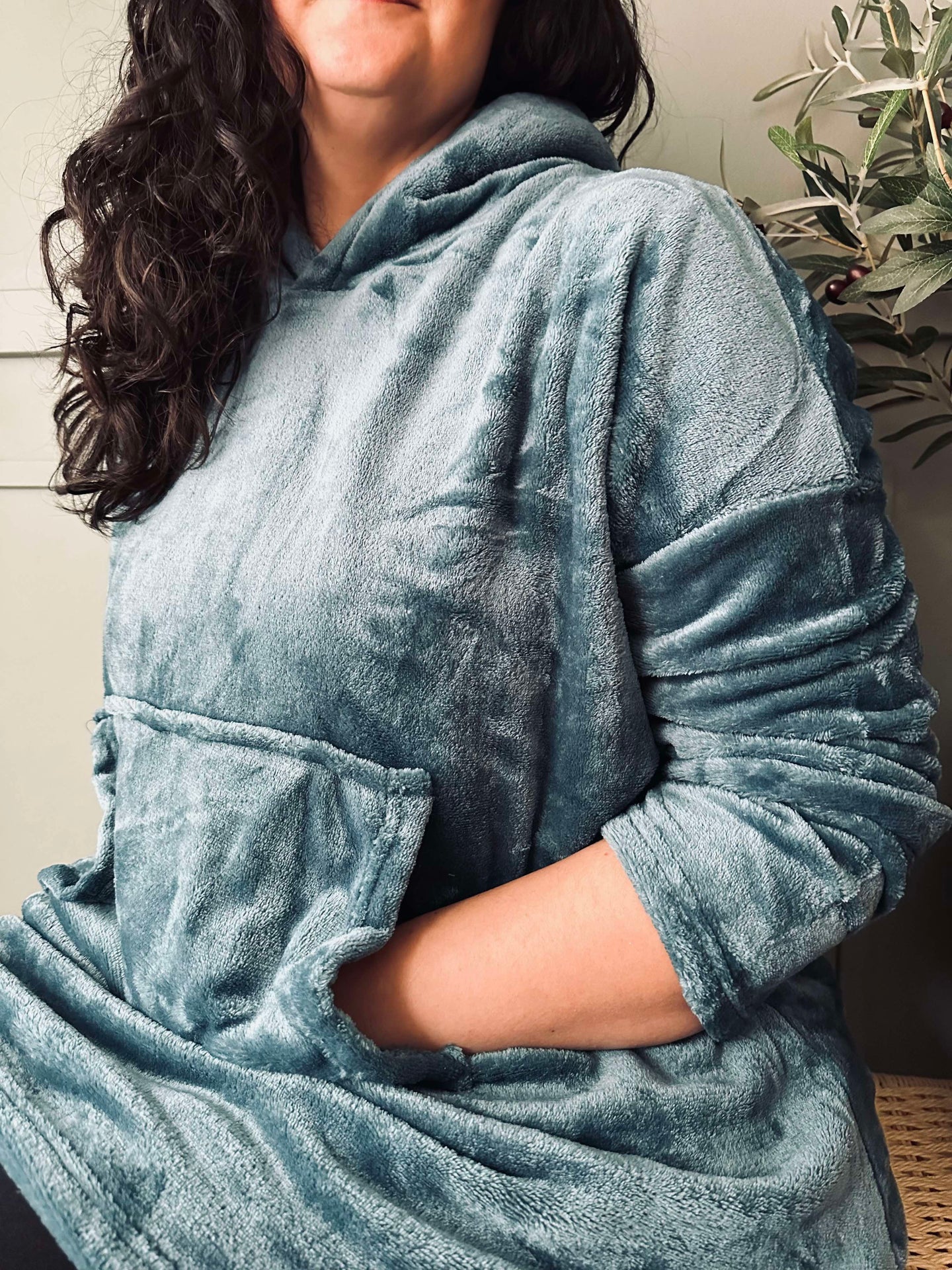 Hoodie Fleece Blå - S-XL