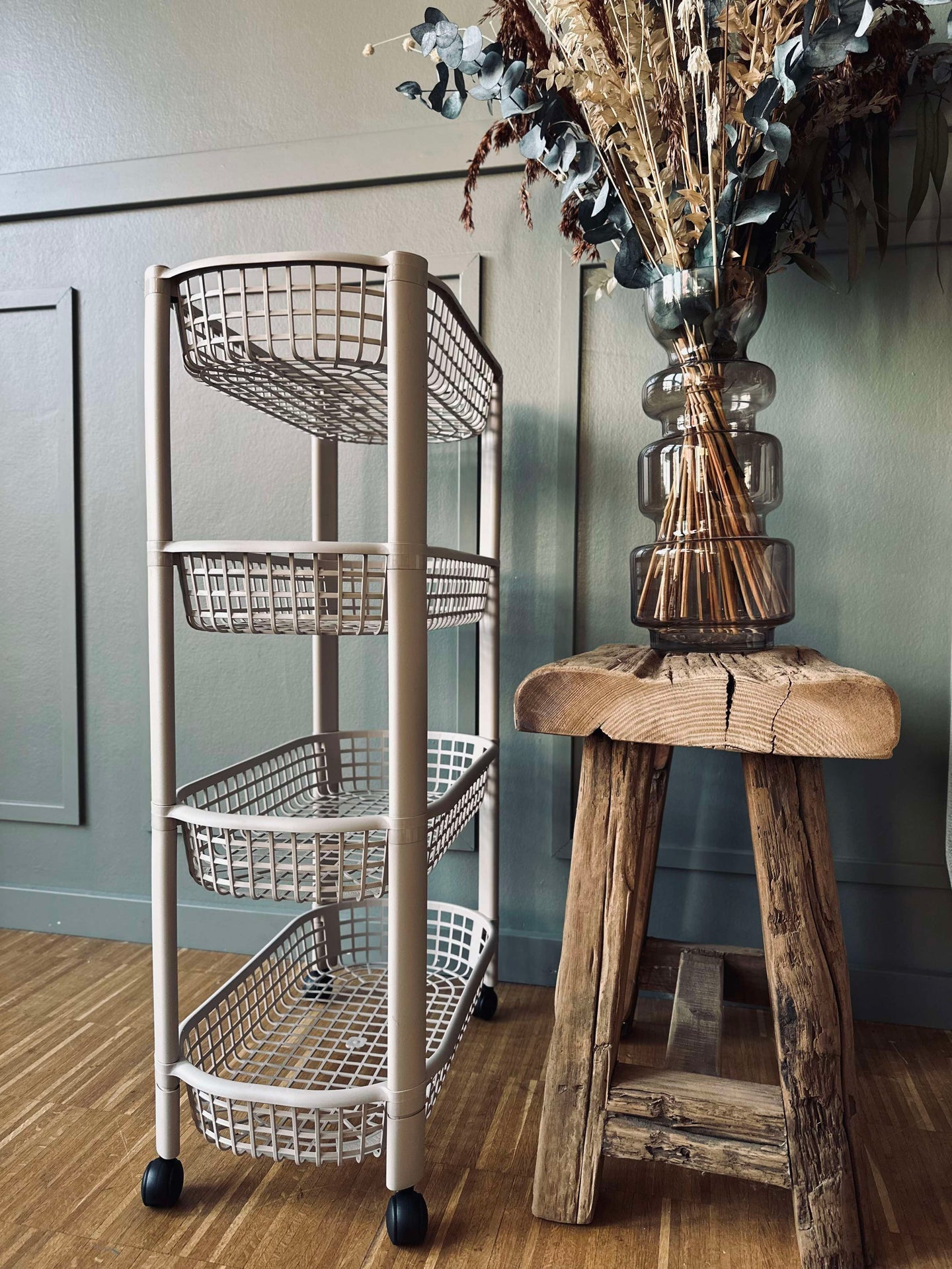 Rullvagn med 4 korgar - Beige