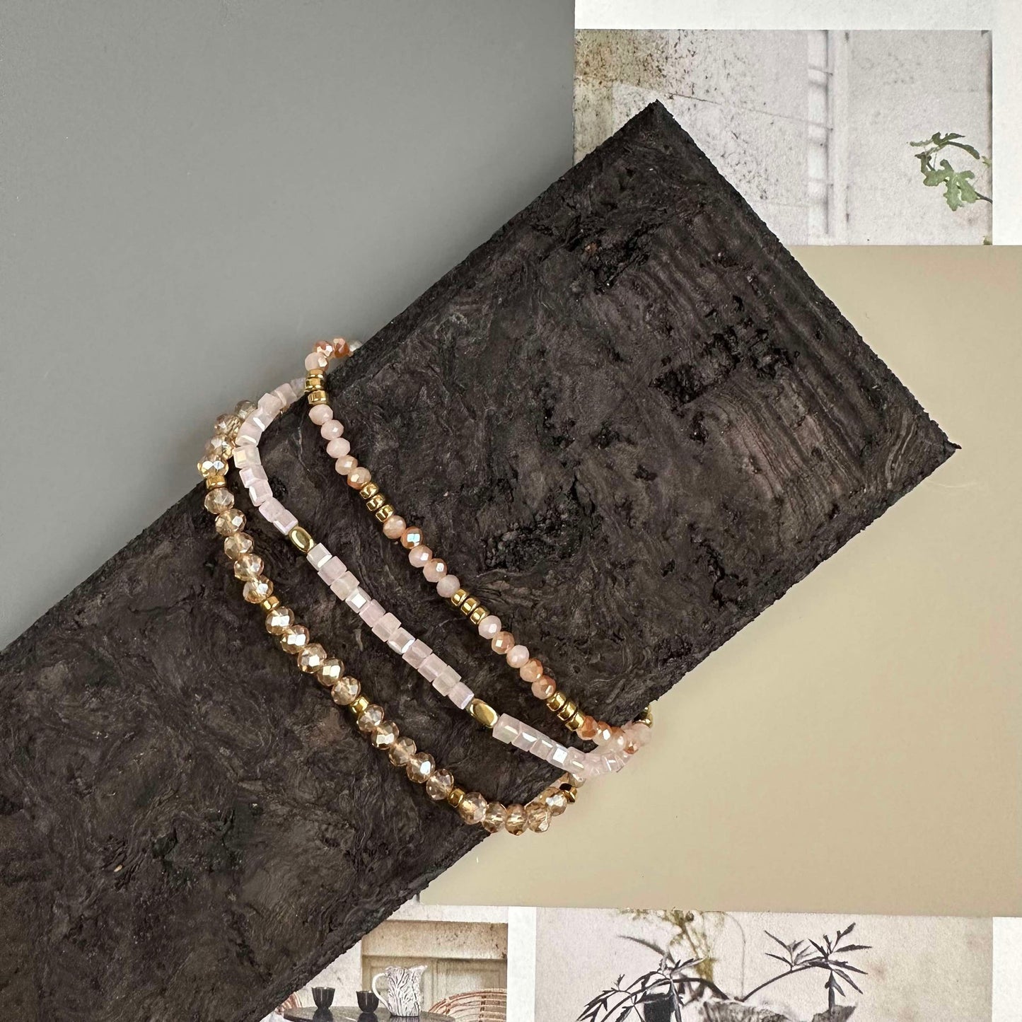 Merle Naturlig Armband - Set med 3 st