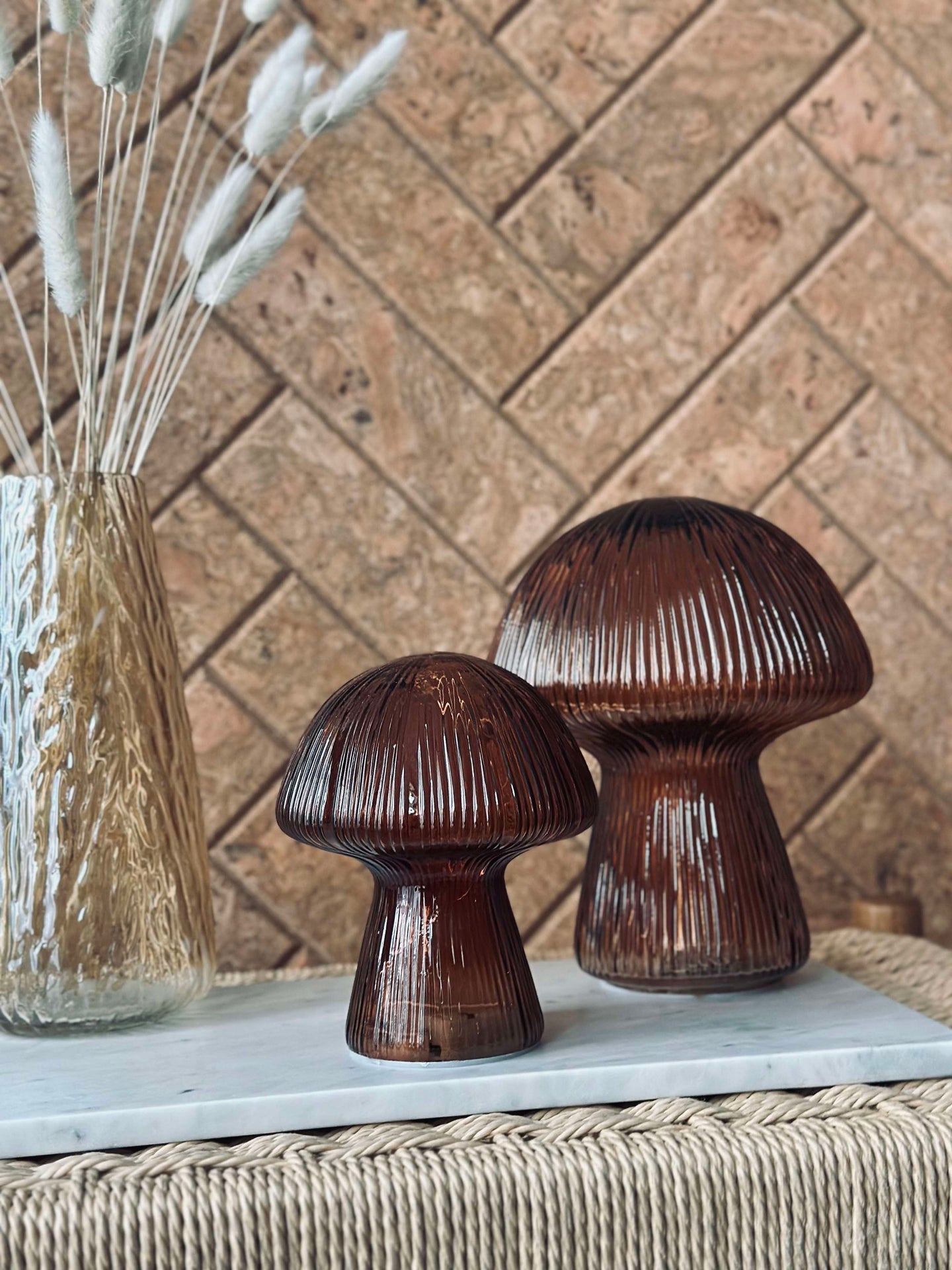 Mushroom med räfflor 15cm - Brown