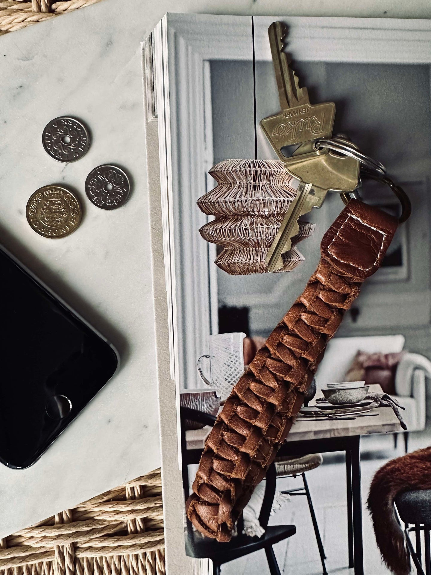 Nyckelsnodd Helma- Läder valnöt