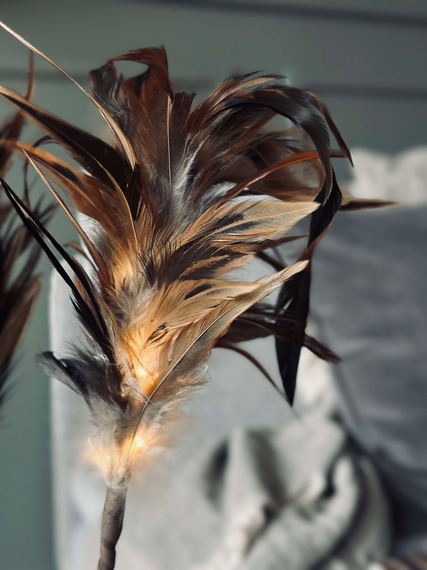 Fjäder med LED-ljus - 80 cm