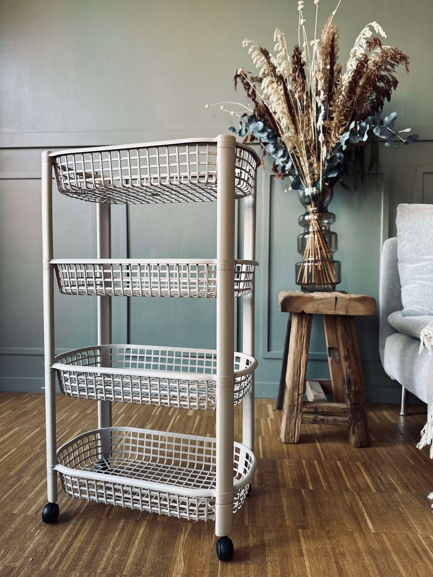 Rullvagn med 4 korgar - Beige