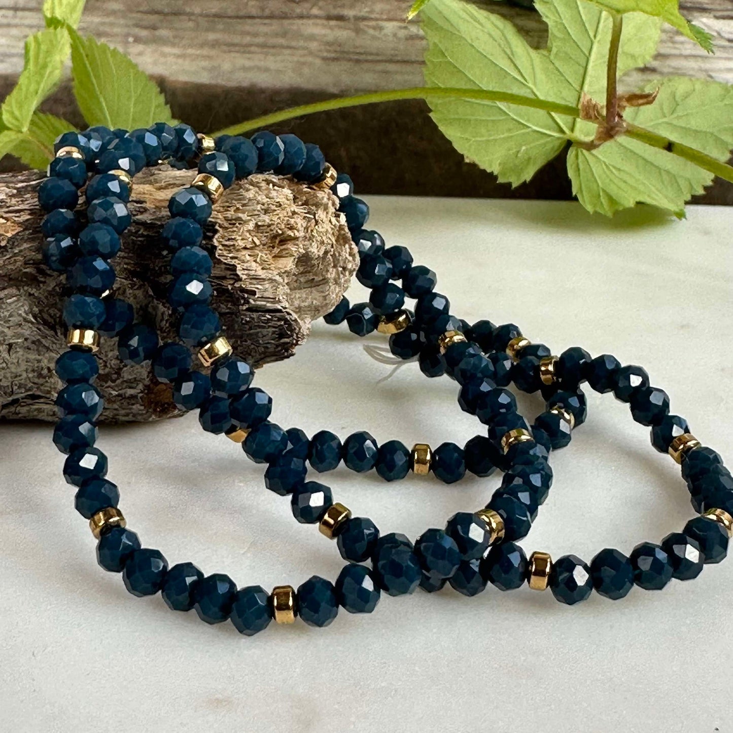 Armband Merle Havblå - Set med 3 st