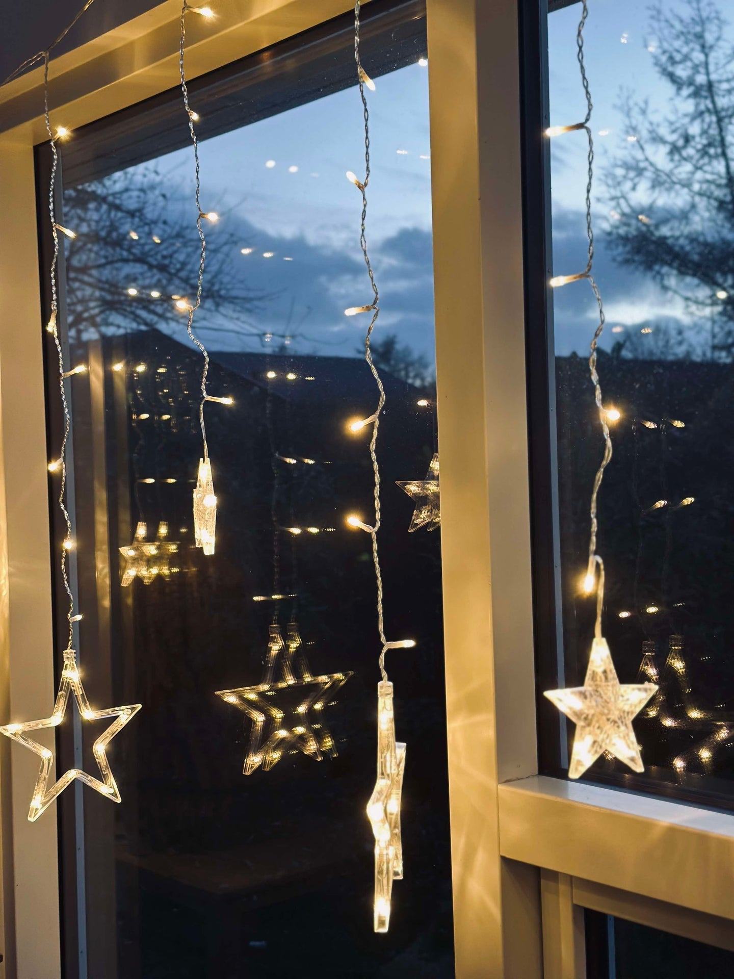 Ljusslinga med 12 Stjärnor - Godkänd för inomhus/utomhusbruk