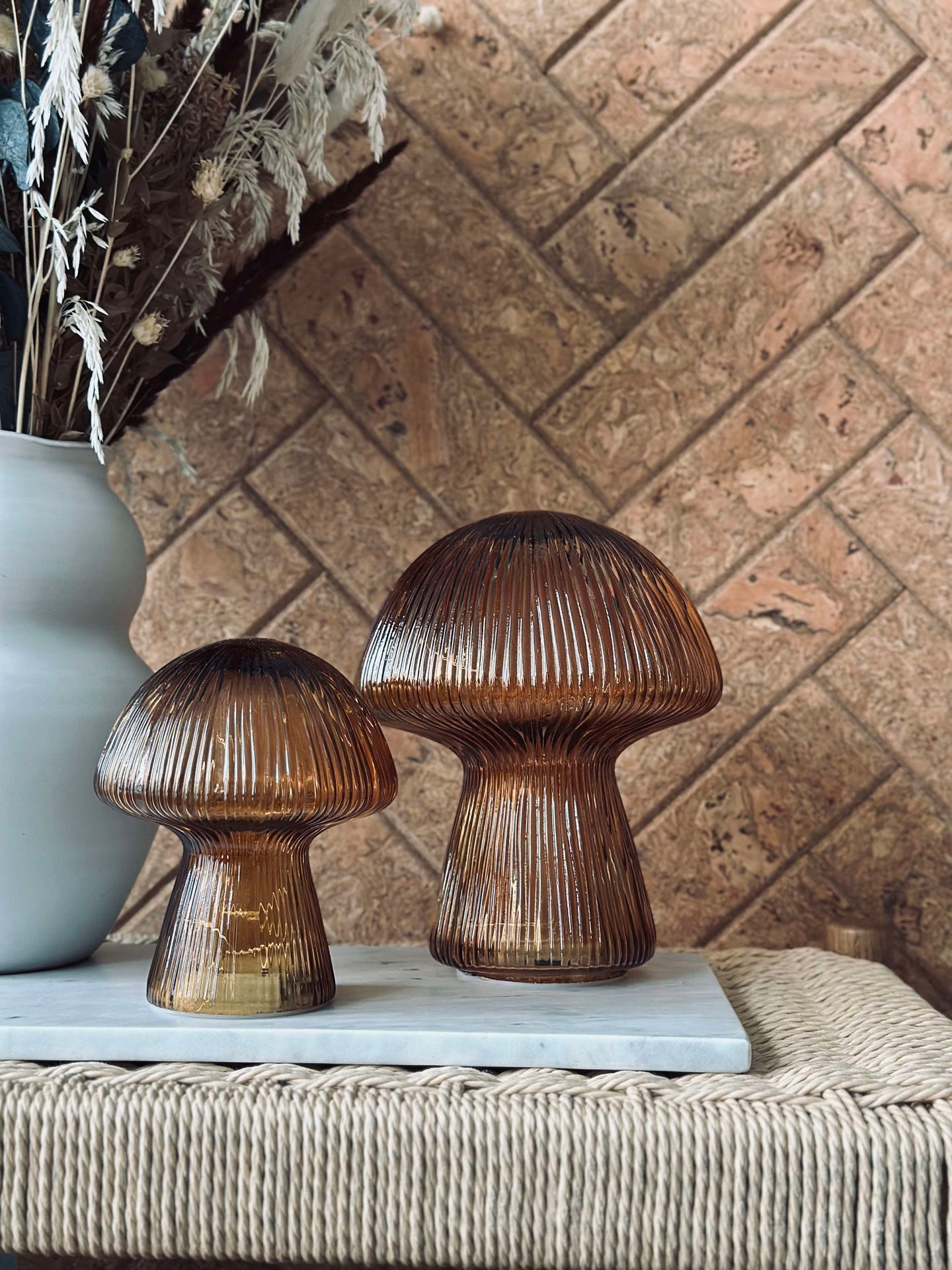 Mushroom med räfflor 15 cm - Gyllene
