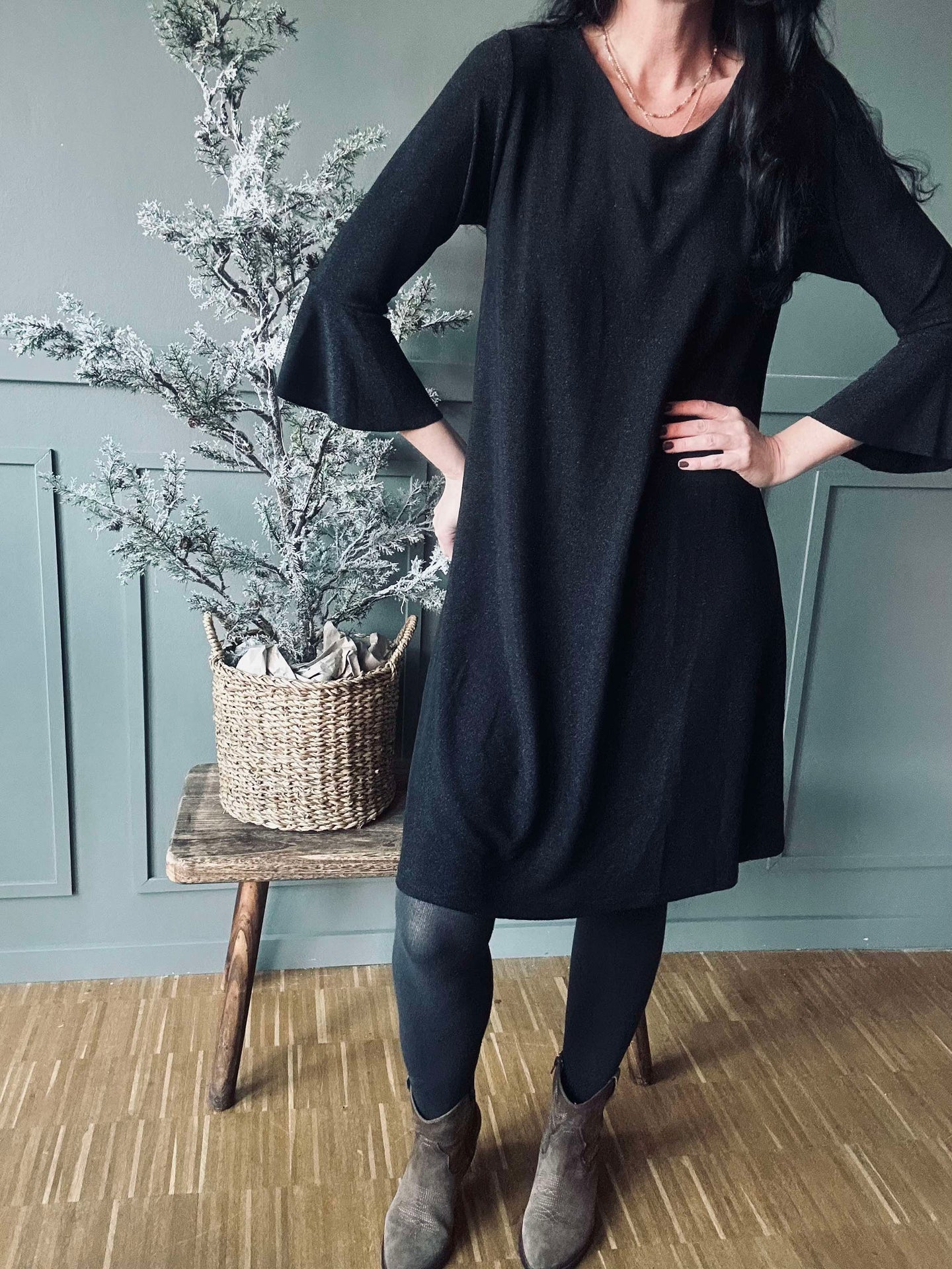 Klänning Glittrande Svart