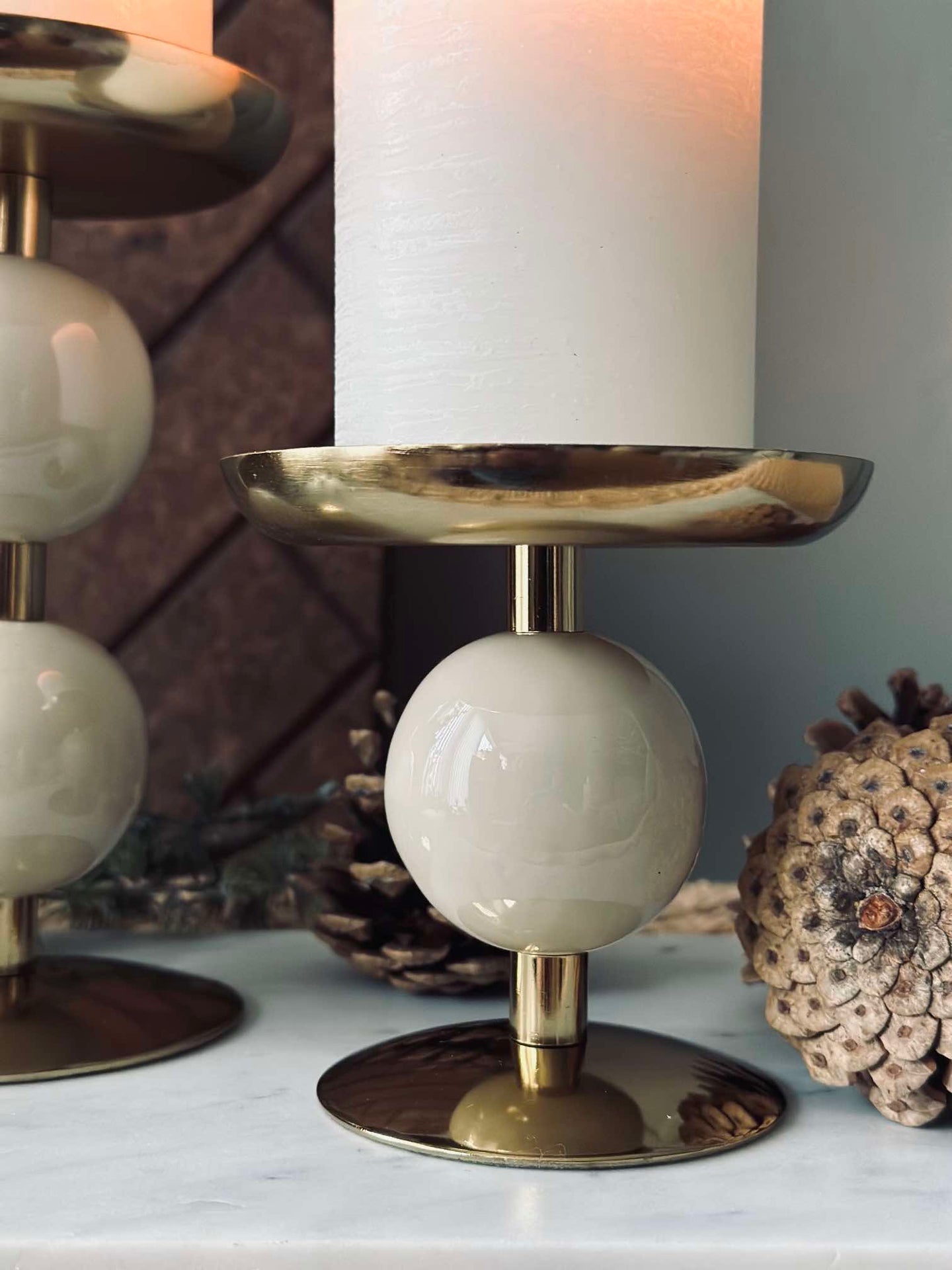 Ljusstake NOYA 10 cm - Beige