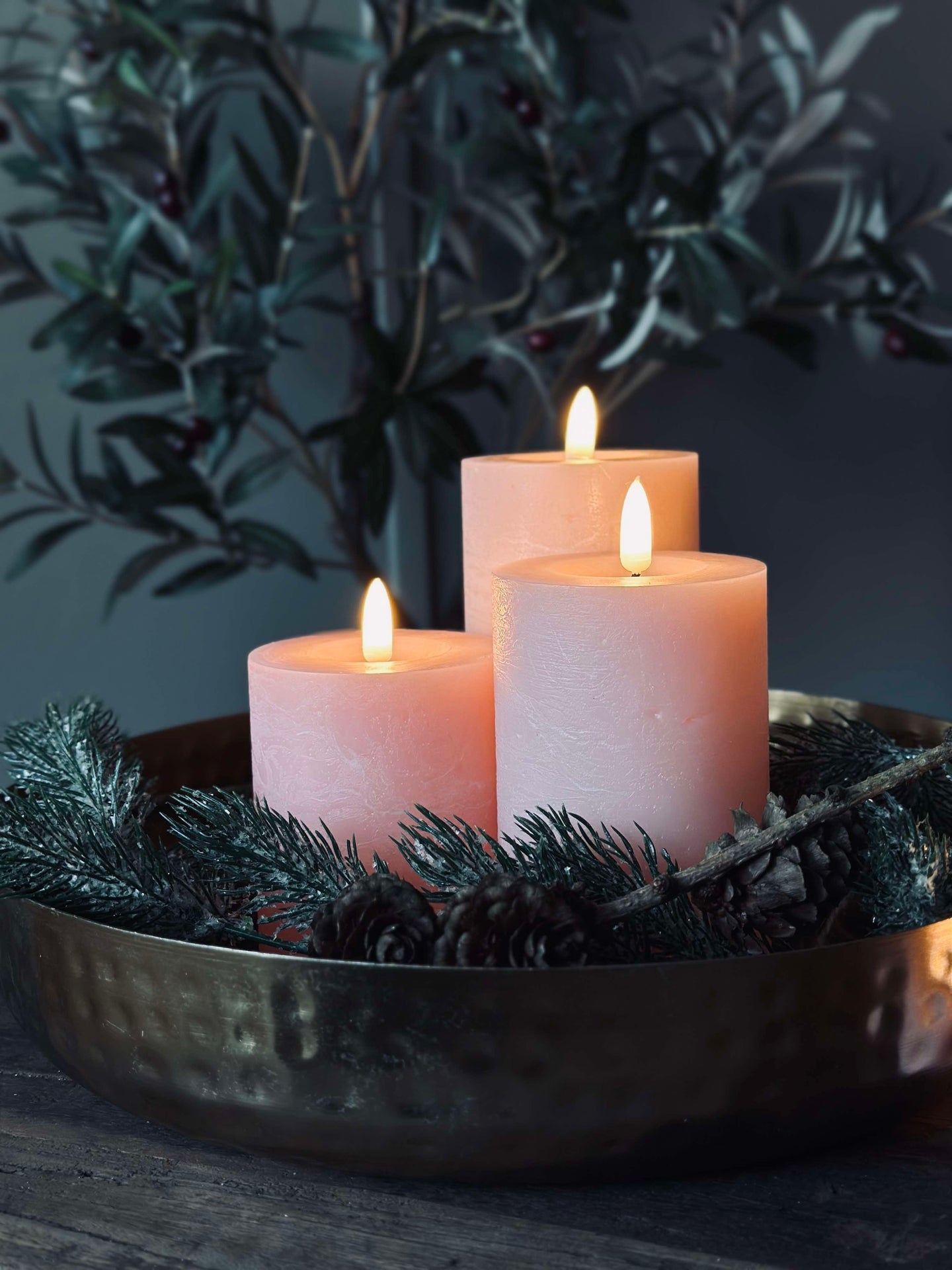 LED-ljuspaket med 9 LED-ljus - Rosa