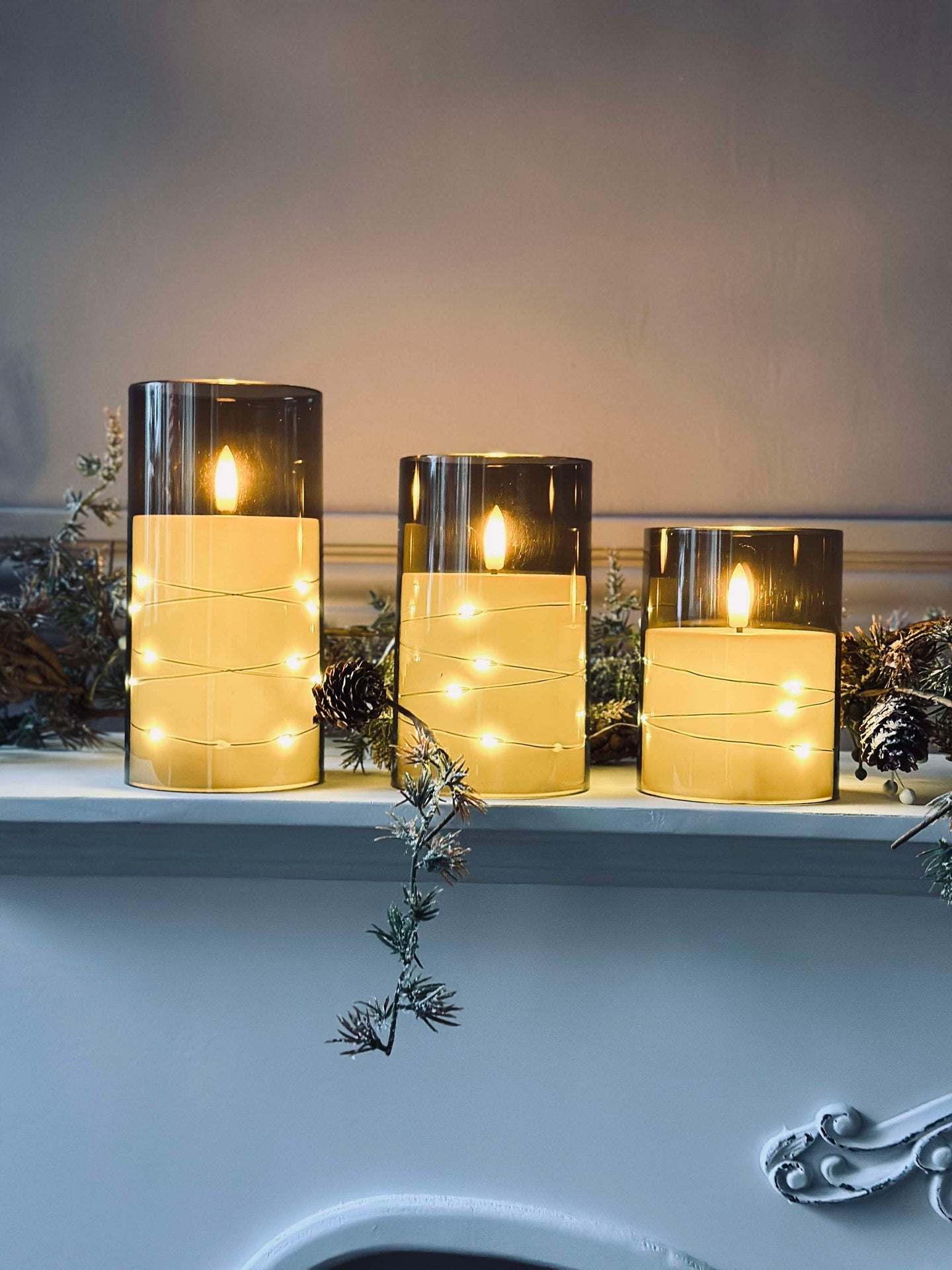 LED-ljus ALMA 3 st med fjärrkontroll