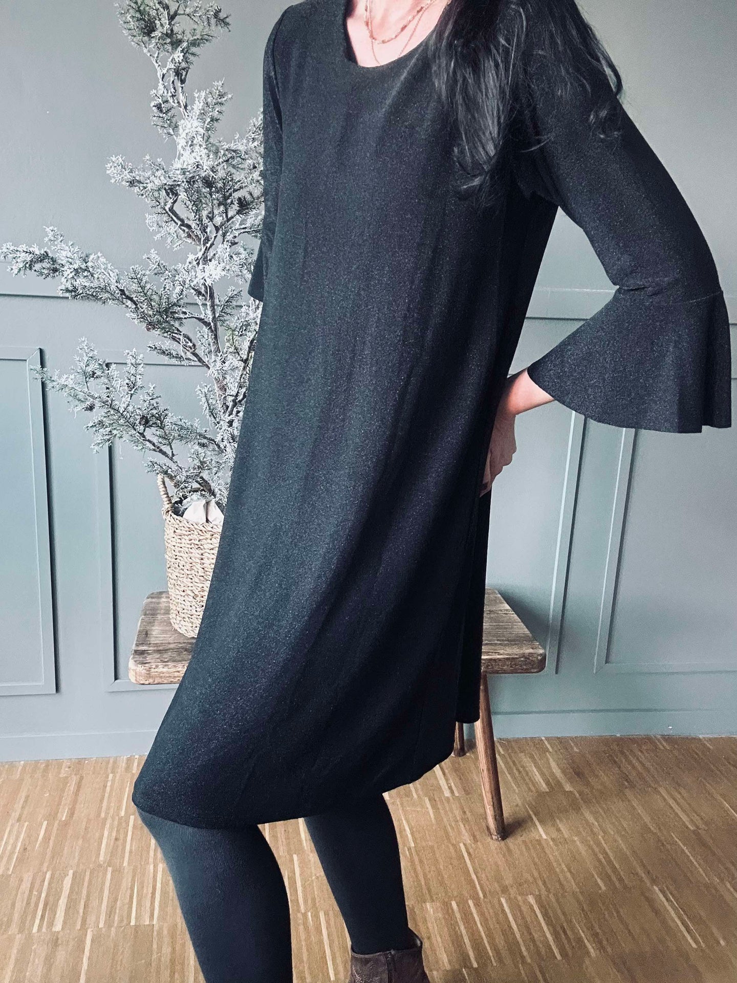 Klänning Glittrande Svart