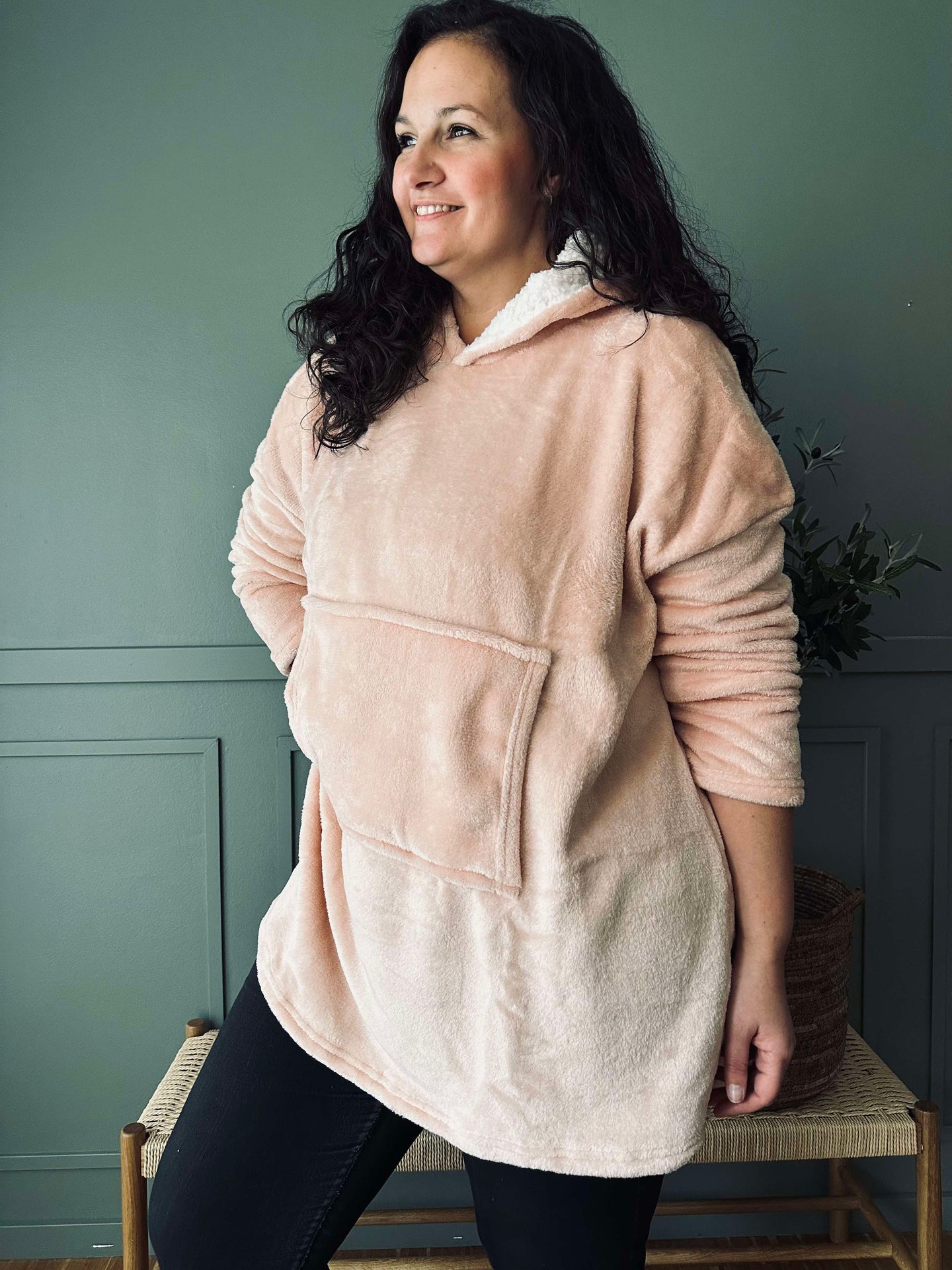 Hoodie Fleece Rosa - Oversize