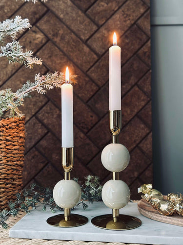 Ljusstake NOYA - Beige 20 cm