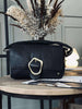 Crossover med spänne - Black leather