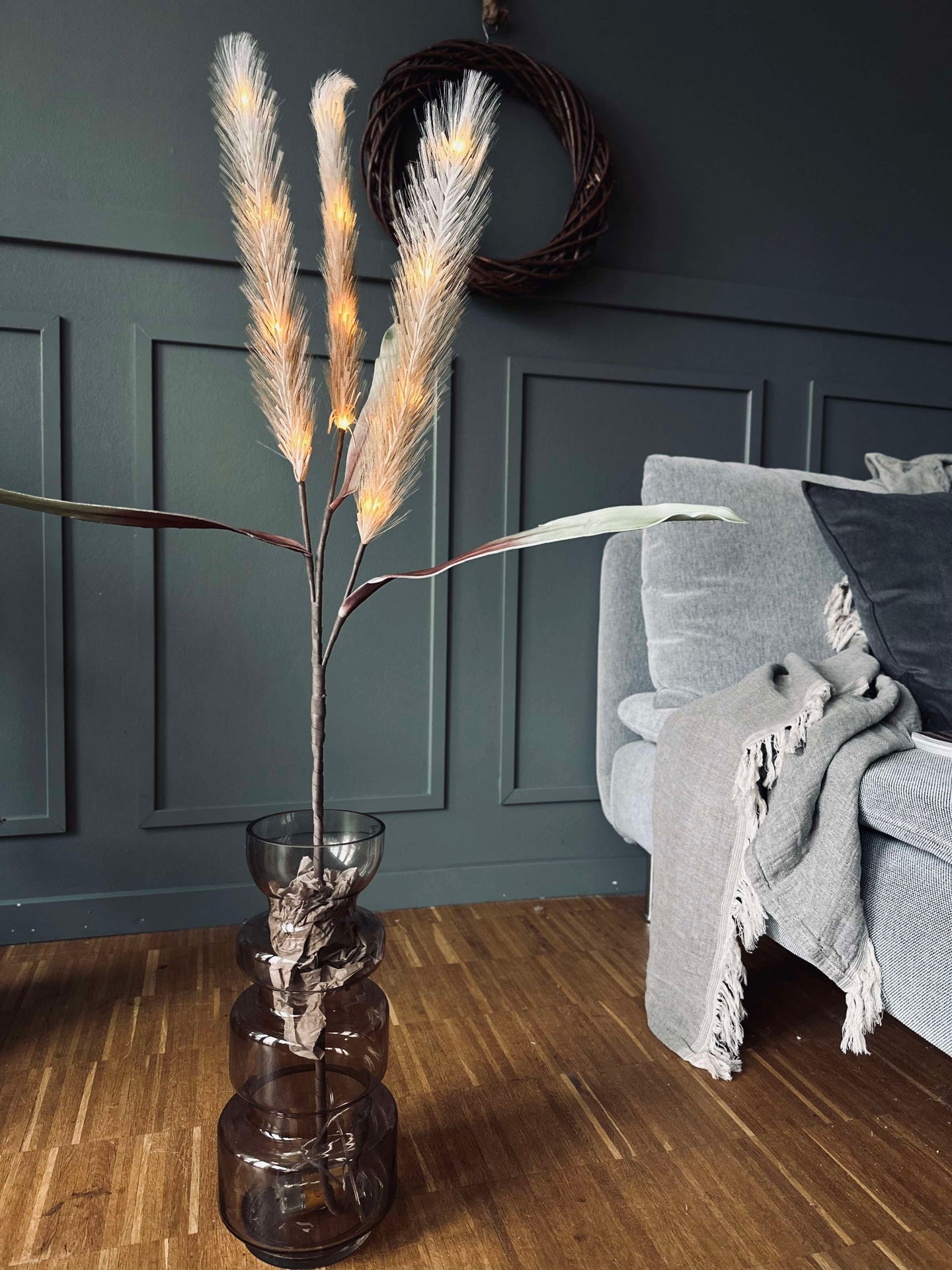 Pampas med LED-ljus - 120cm