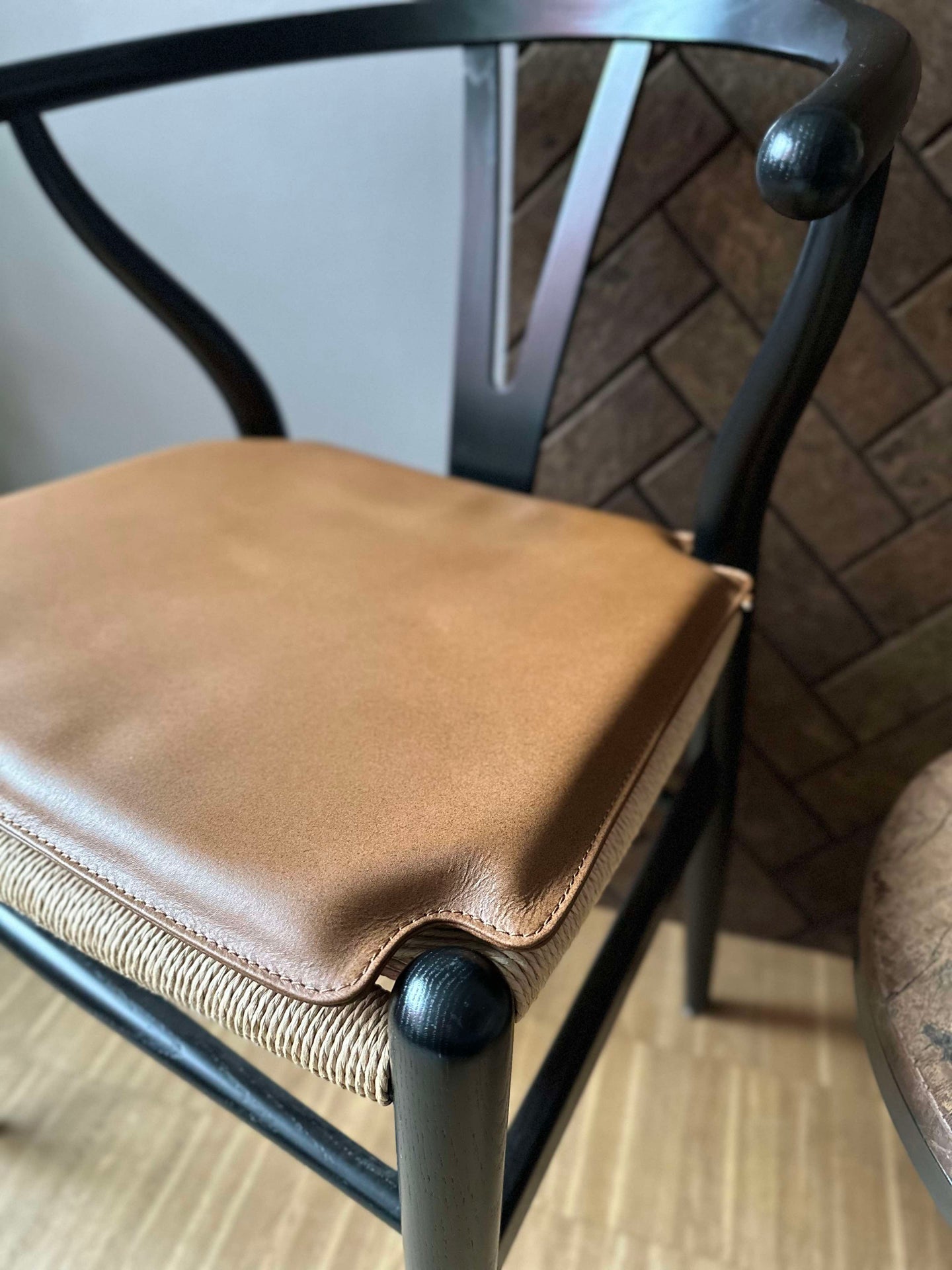 Lädersits Cognac - Passar till Y-stol