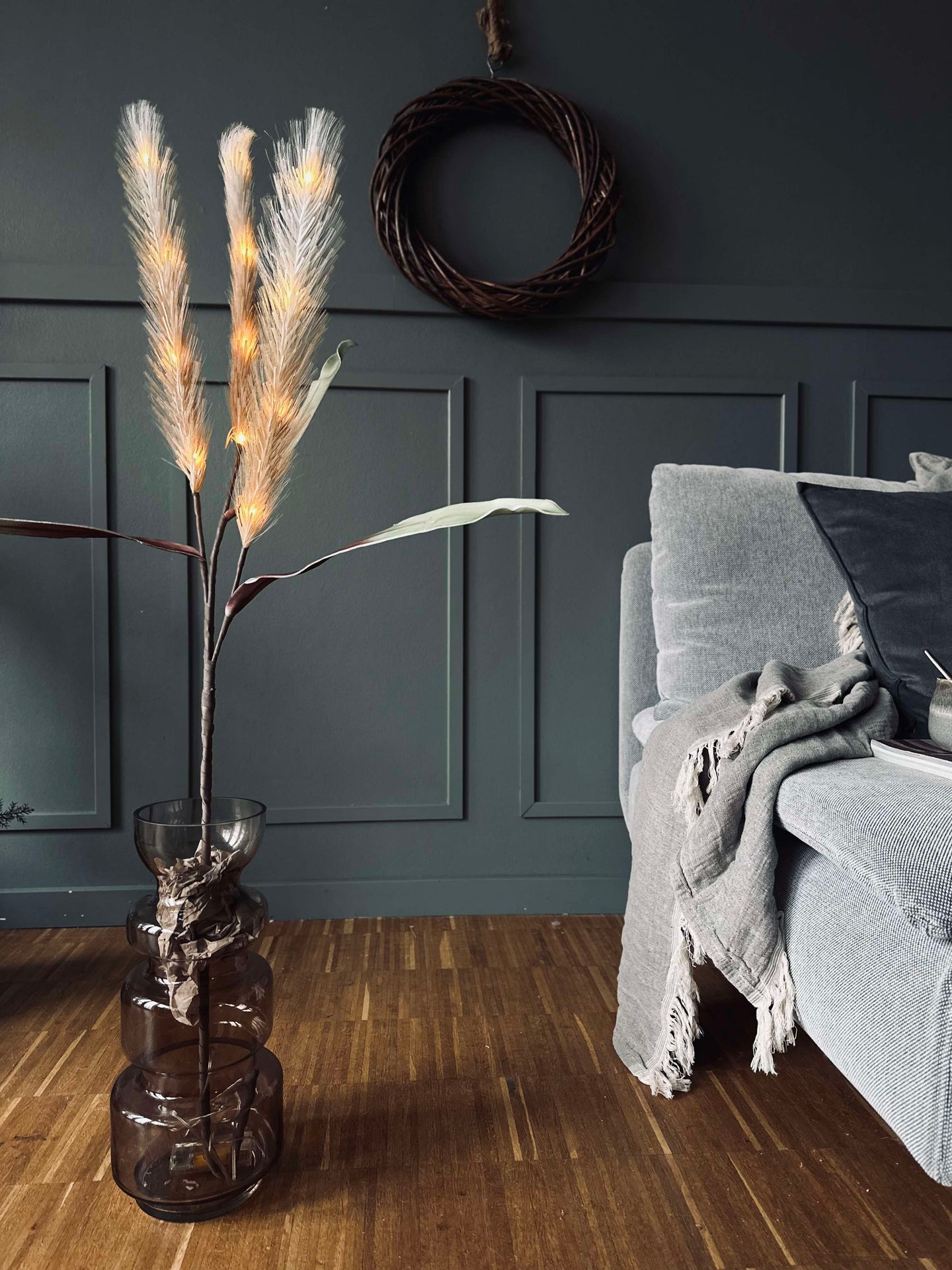 Pampas med LED-ljus - 120cm