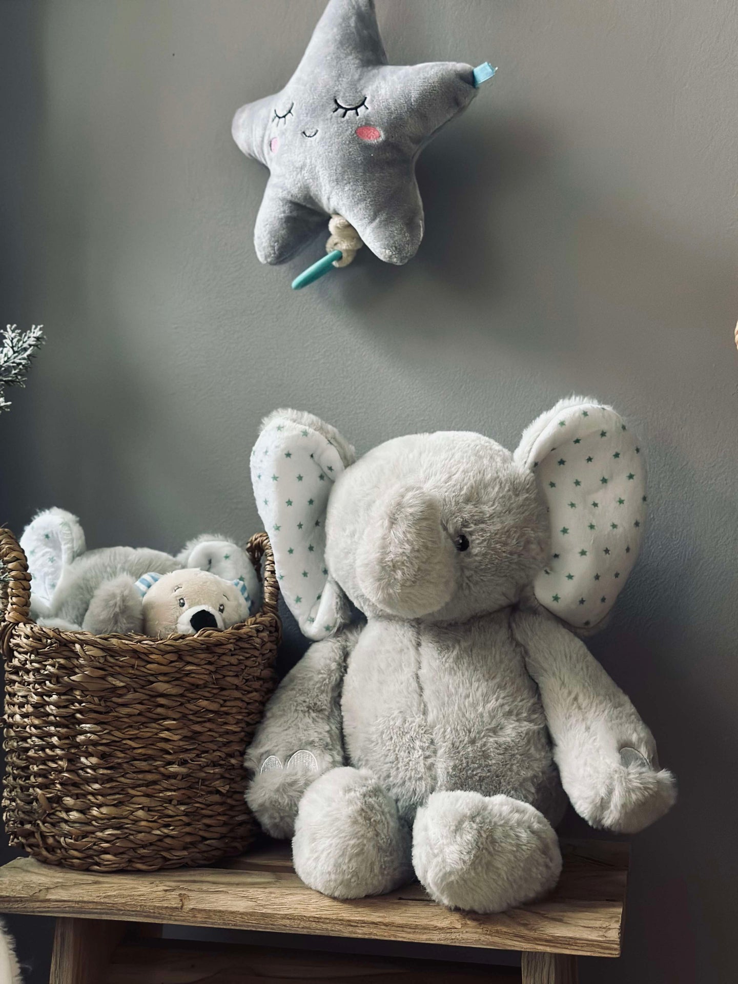 Bamse Elefant 38 cm - Grå
