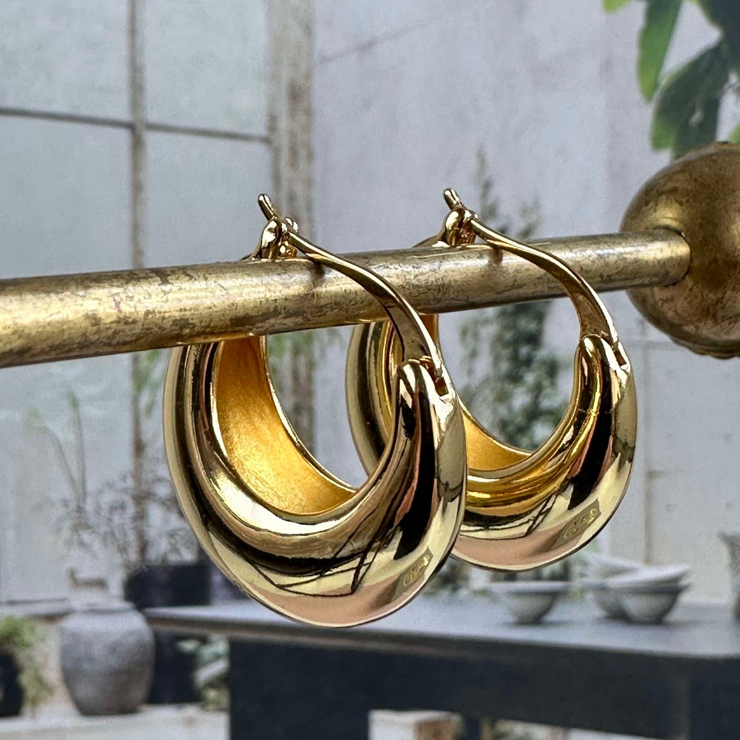 Baby mini 18K guldpläterade örhängen