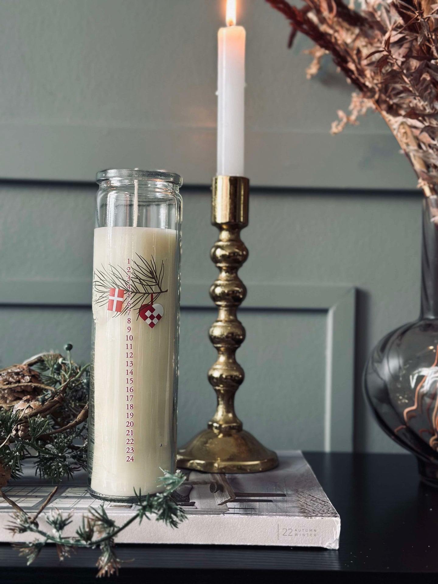 Kalenderljus i glas - Dansk Jul