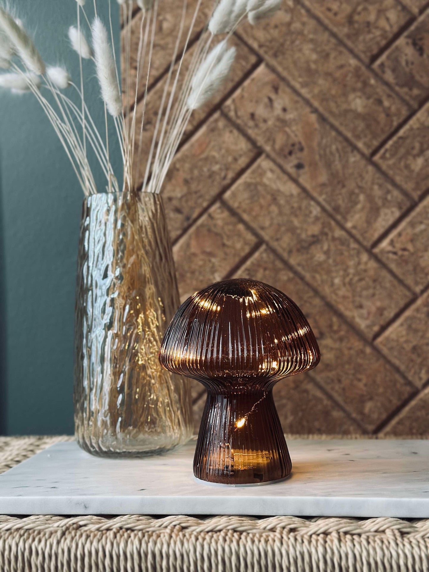 Mushroom med räfflor 15cm - Brown