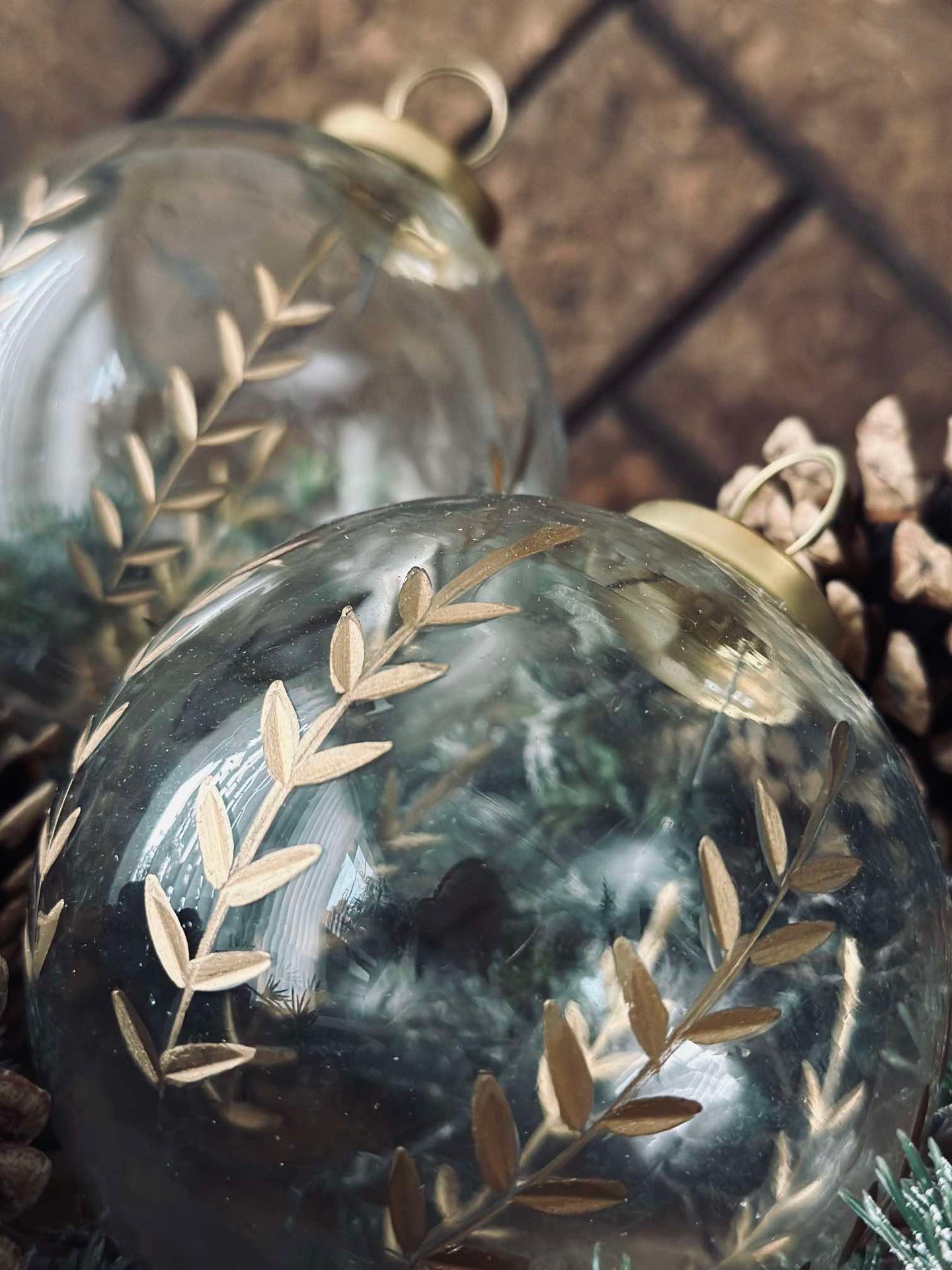 Glaskulor för jul - Paket med 2 st