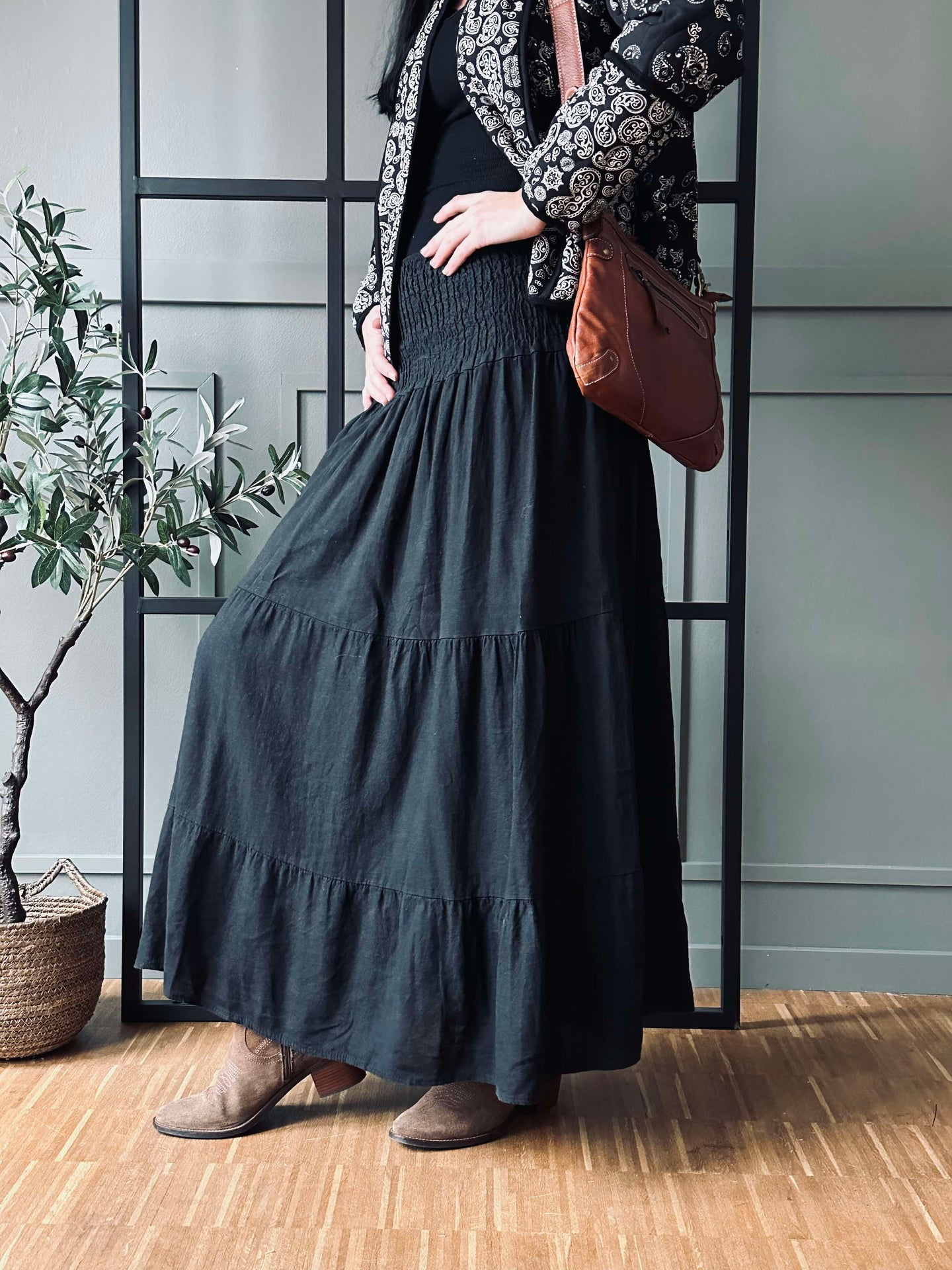 Kjol med smock - Svart