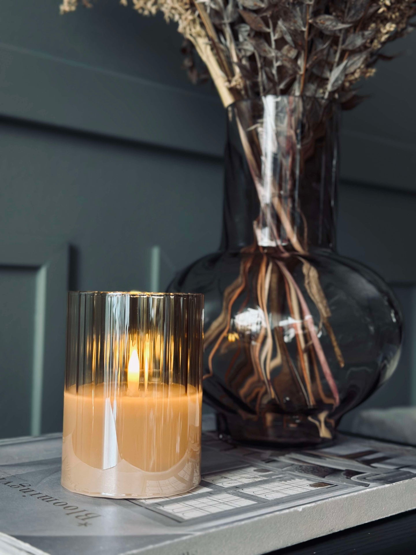 LED-ljus i ljusstake - Amber
