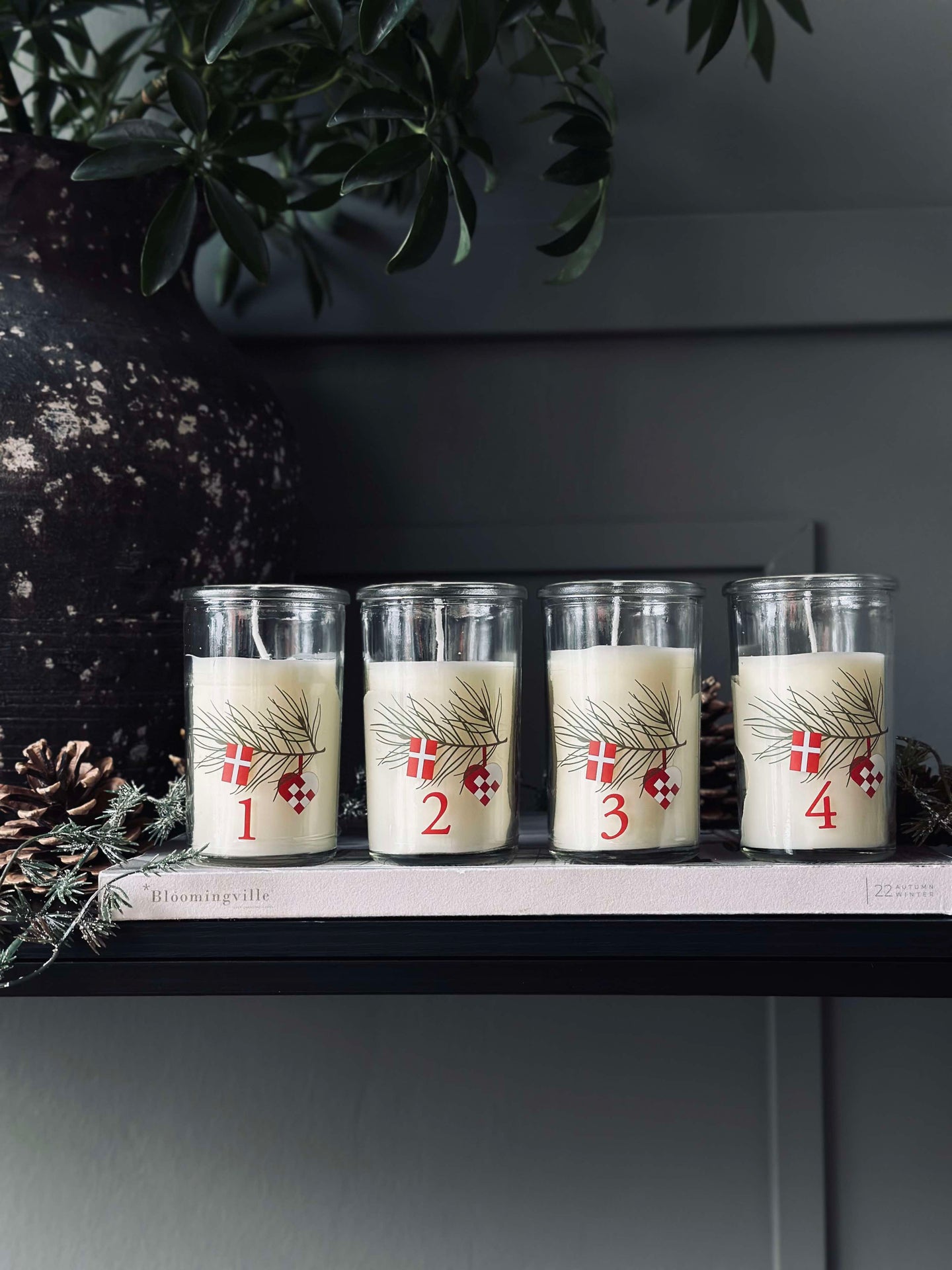 Adventsljus i Glas - Set med 4 st.