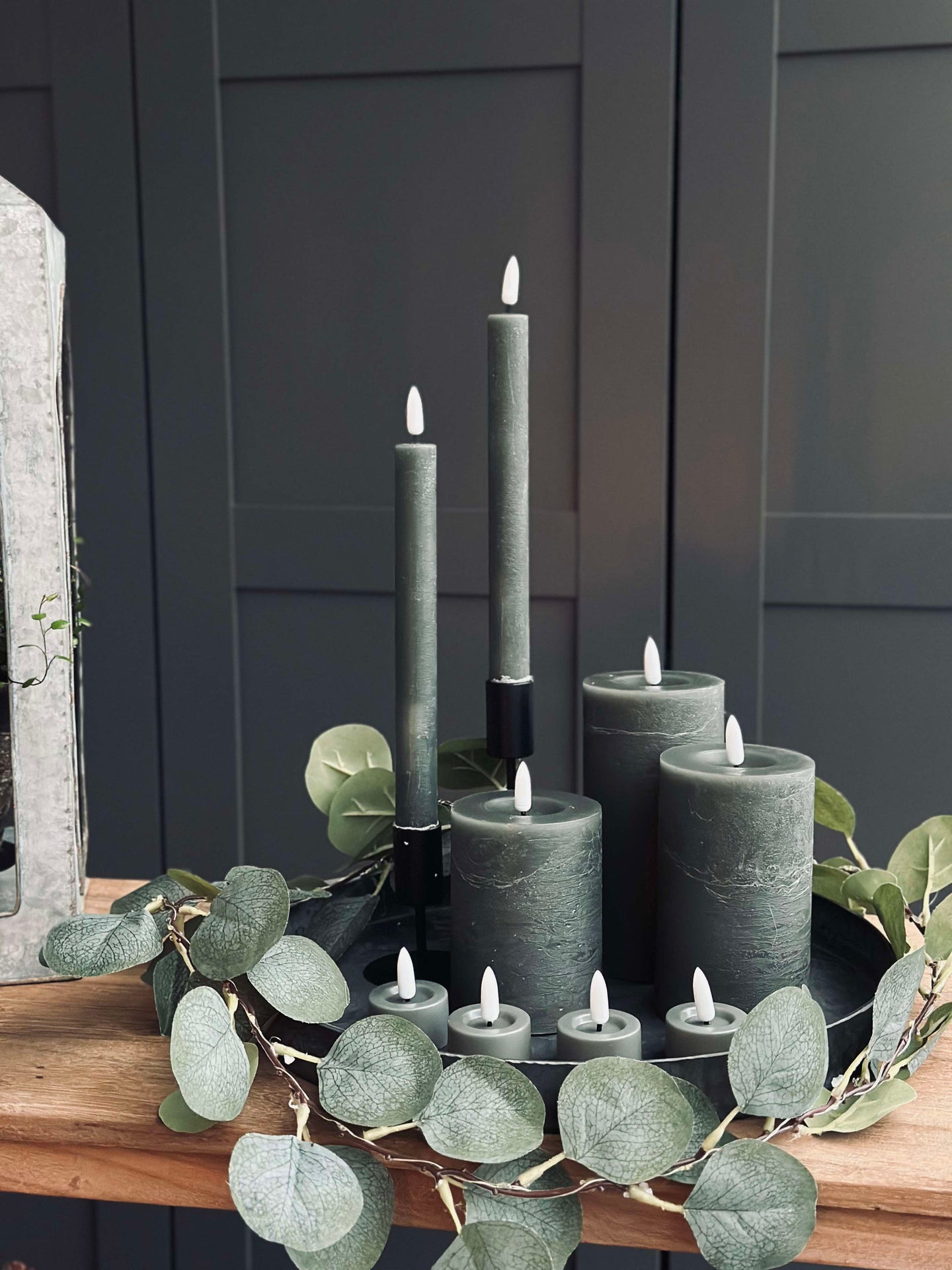 LED-ljuspaket med 9 LED-ljus - Grön