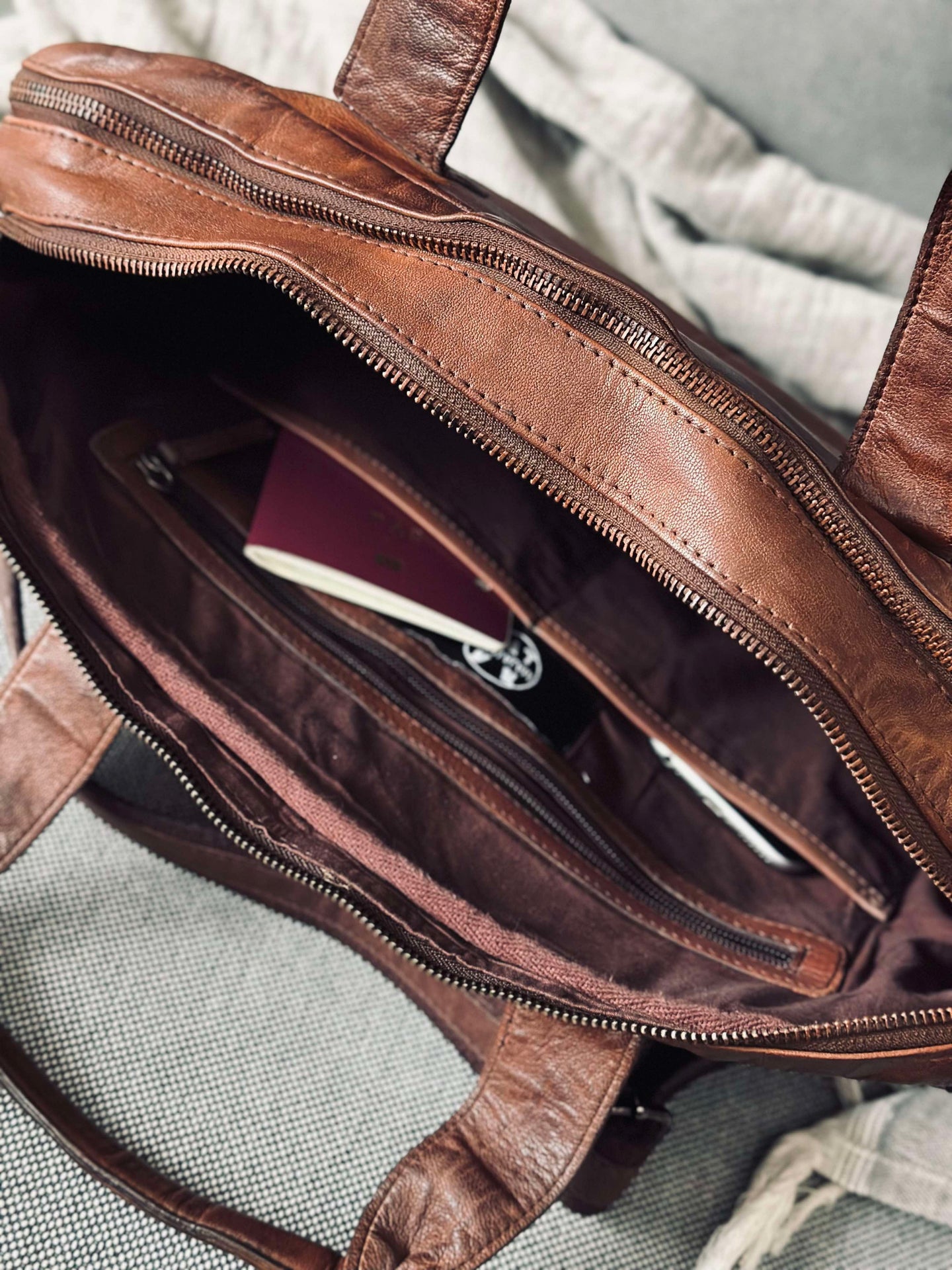 Arbetsväska - Brown Cow leather