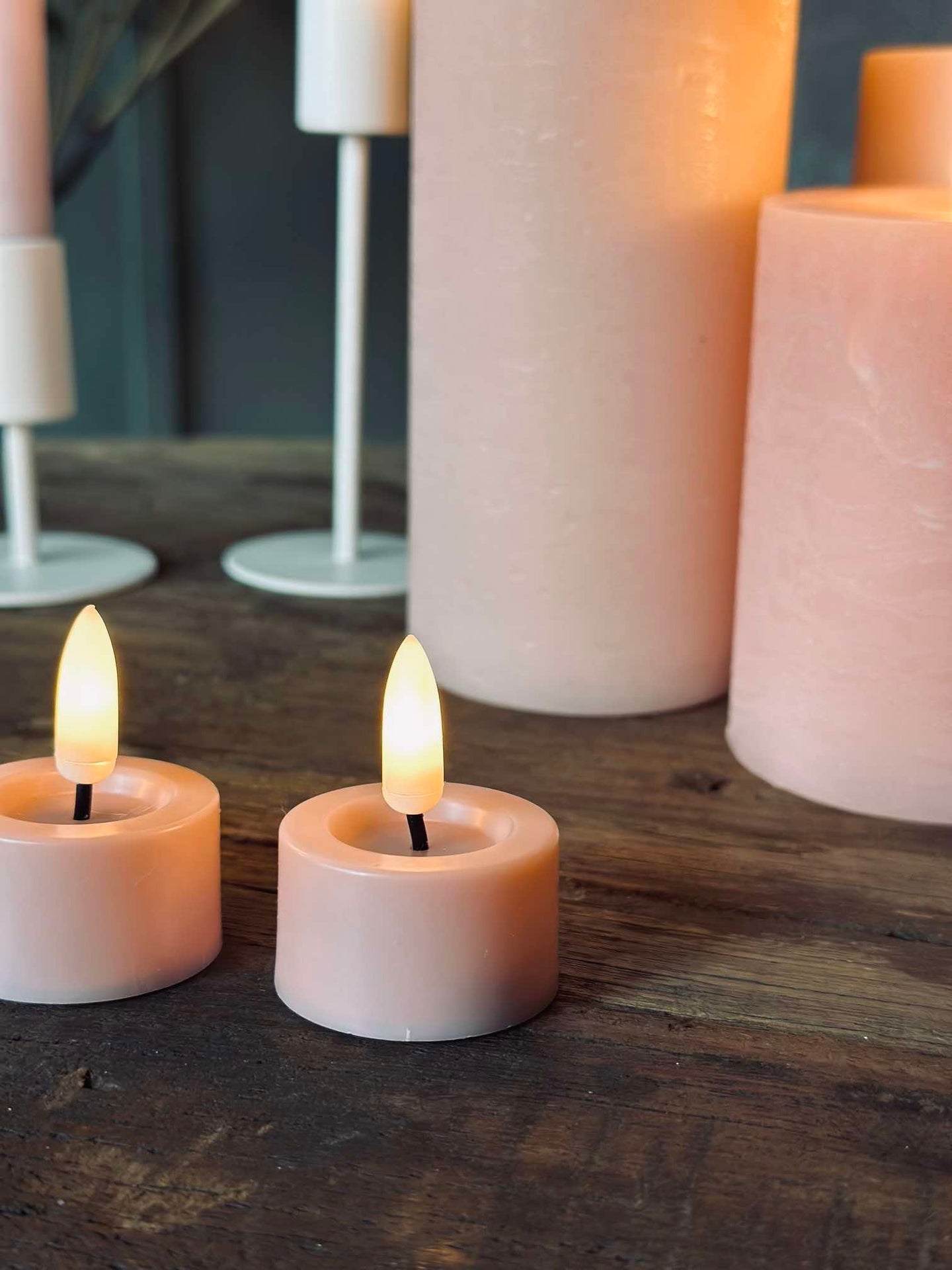 LED-ljuspaket med 9 LED-ljus - Rosa