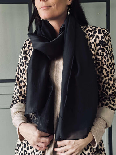 Sjal Silky Black