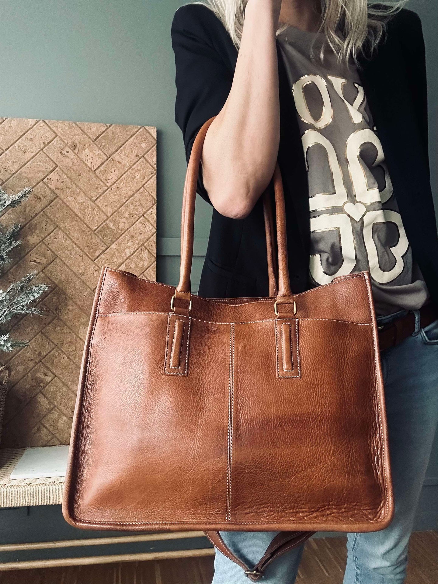 Arbetsväska - Walnut läder