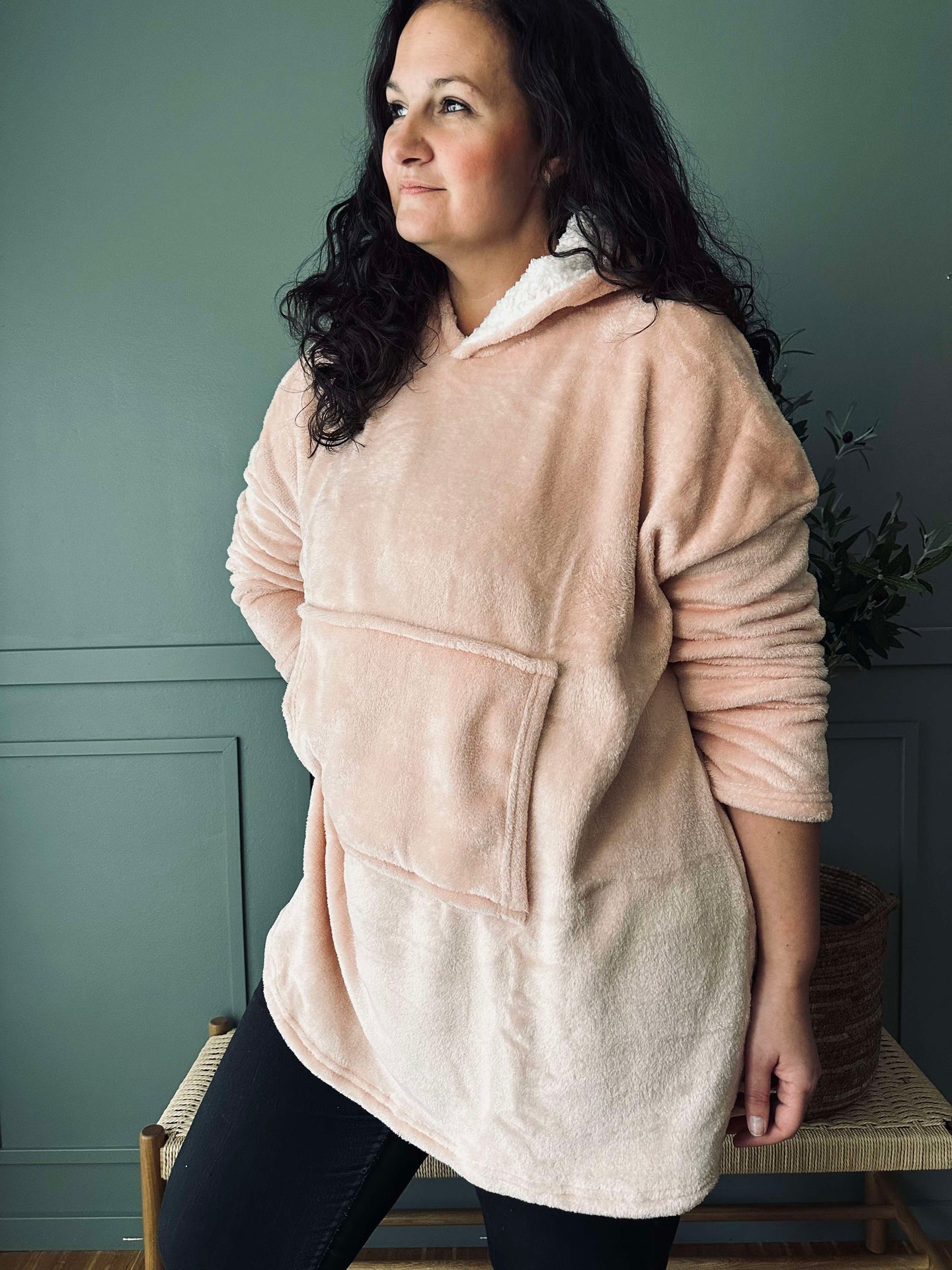 Hoodie Fleece Rosa - Oversize