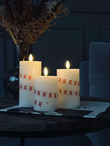 LED blockljus med flagga – Set med 3 st och fjärrkontroll