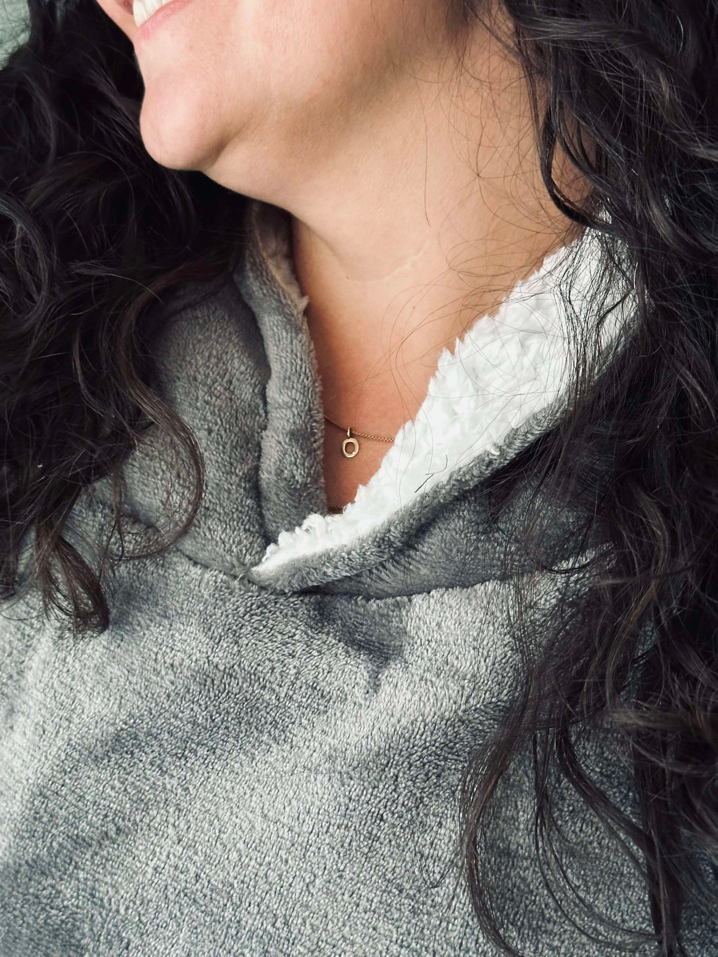 Hoodie Fleece Grå - Oversize