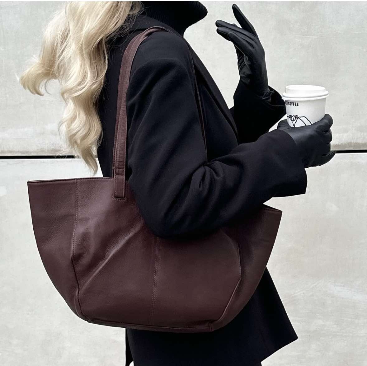 Shopper Aura – Brunt läder