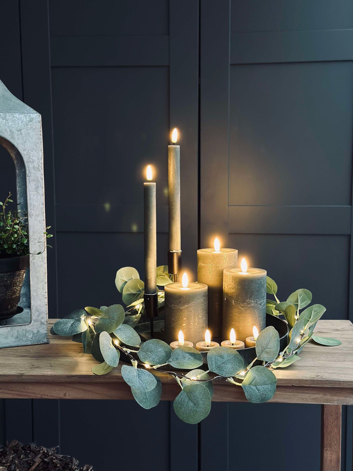 LED-ljuspaket med 9 LED-ljus - Grön