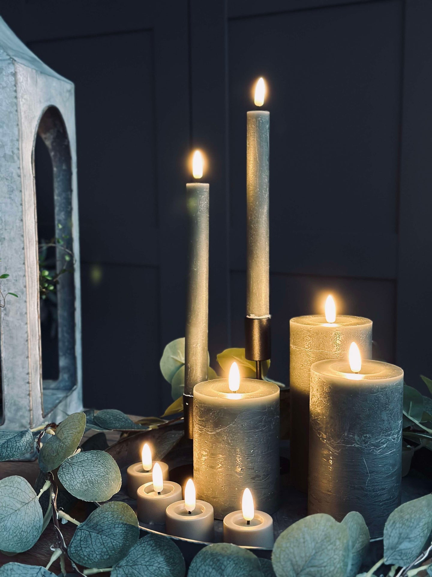 LED-ljuspaket med 9 LED-ljus - Grön