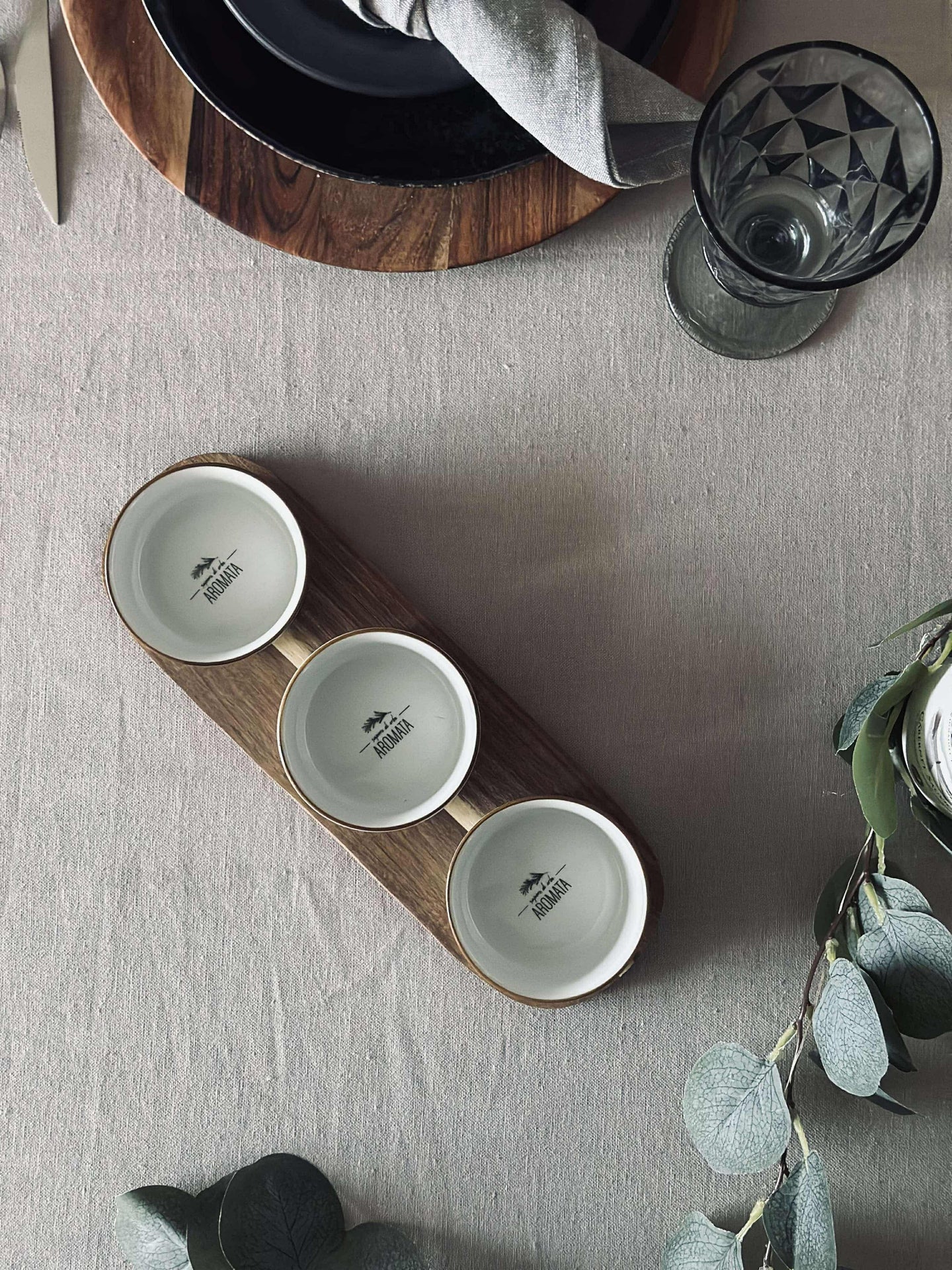 Tapas - 3 skålar och fat