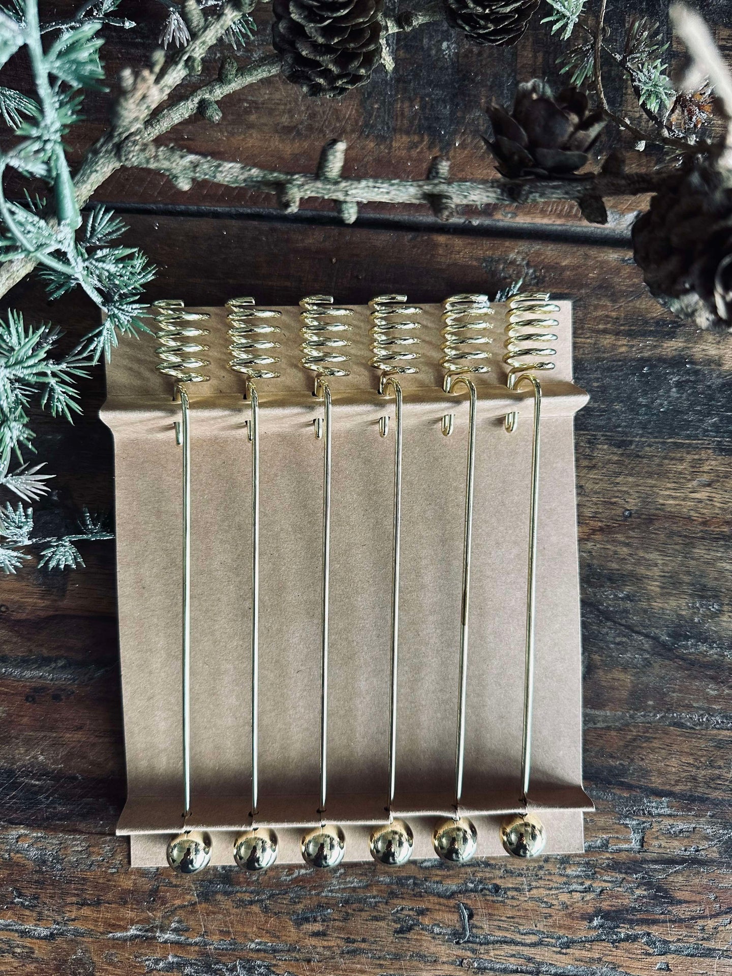 Ljushållare för julgran Guld - 6 st.