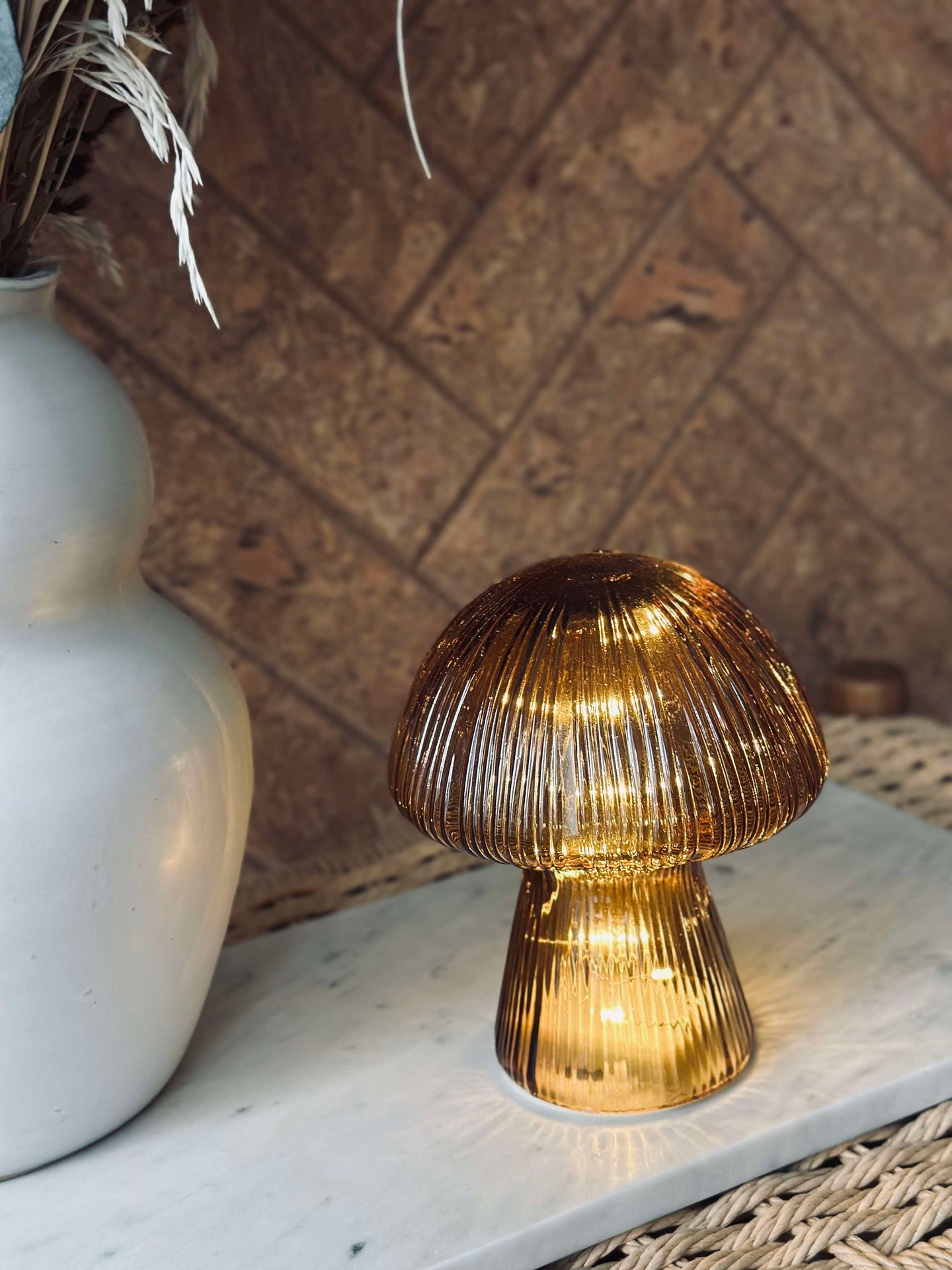 Mushroom med räfflor 15 cm - Gyllene