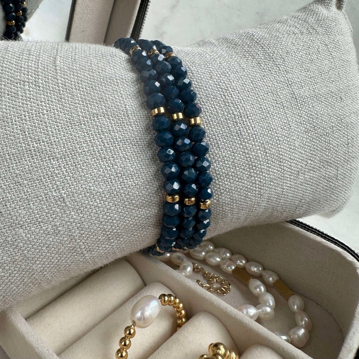 Armband Merle Havblå - Set med 3 st